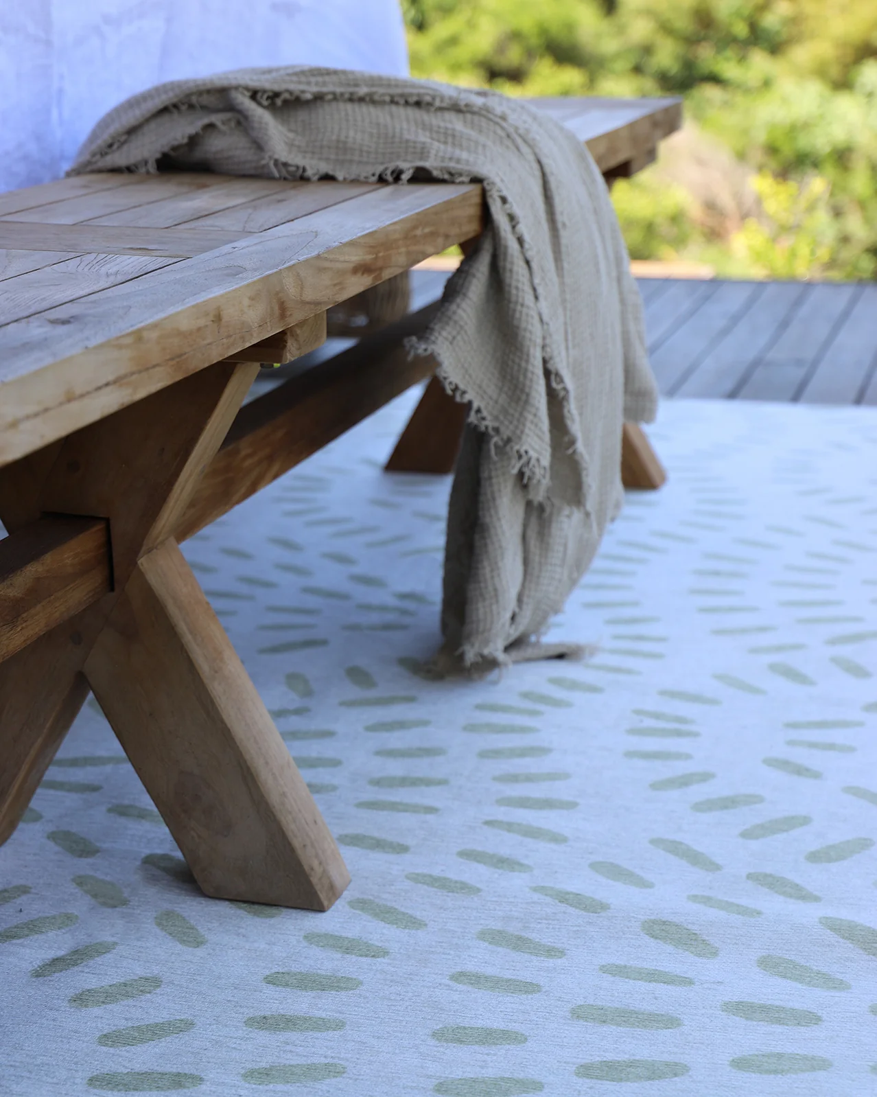 Coral Beige Cream Indoor Outdoor Washable Rug - Image 2