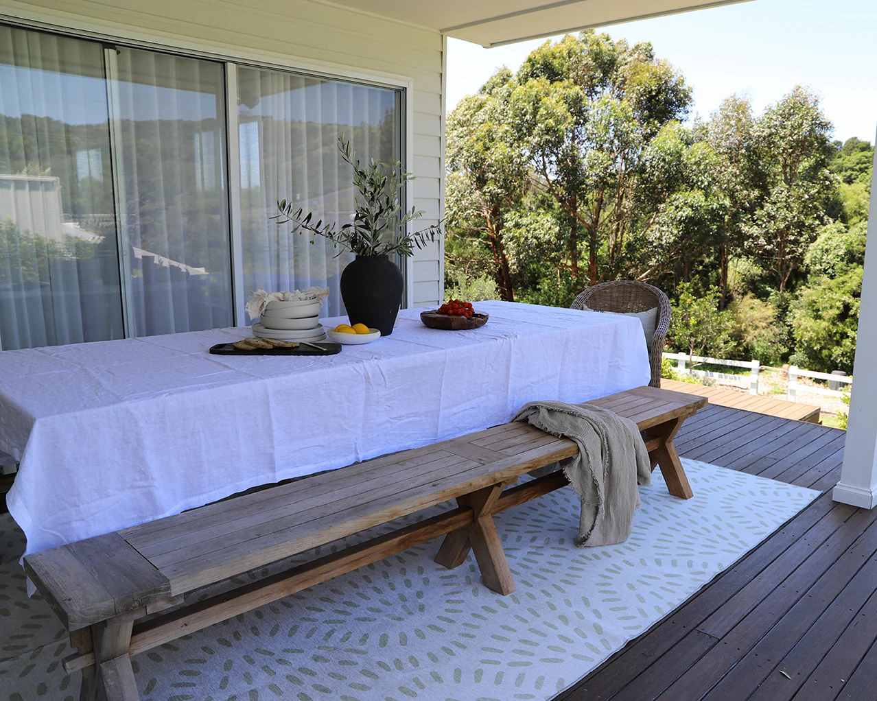 Coral Beige Cream Indoor Outdoor Washable Rug - Image 7