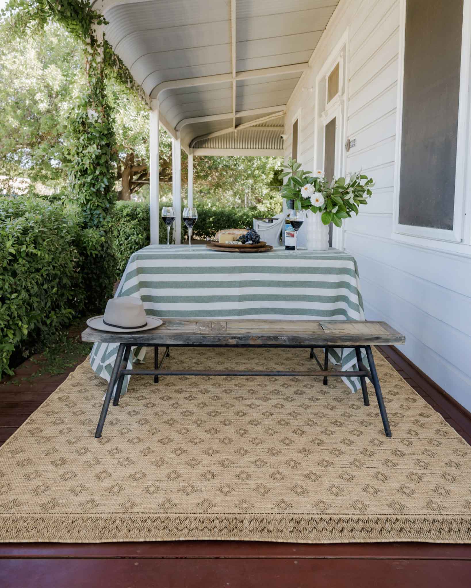 Cove Sand Nude and Ash Medallion Indoor Outdoor Rug - Image 4