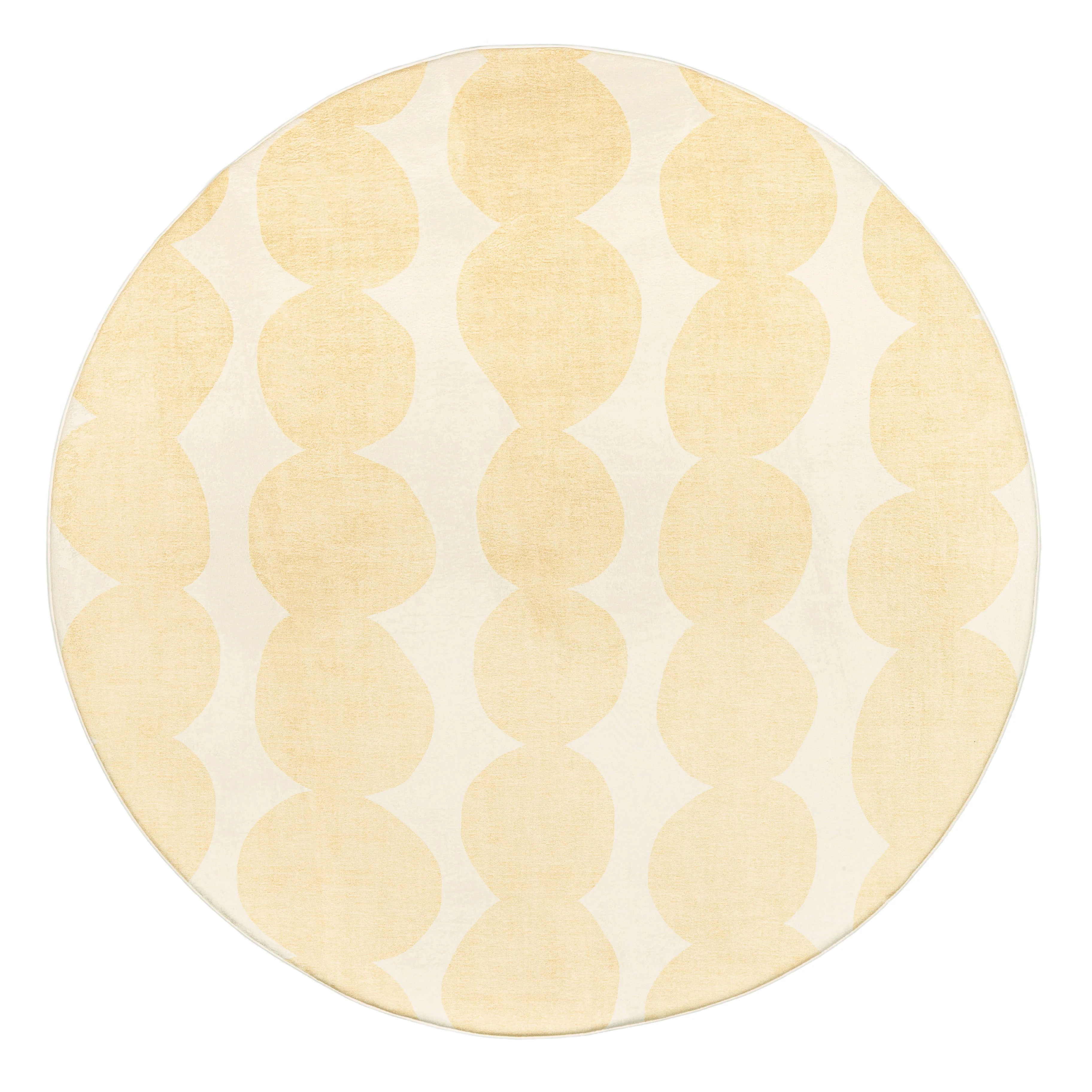 Cree Yellow and Beige Abstract Rollie Pollie Round Playmat