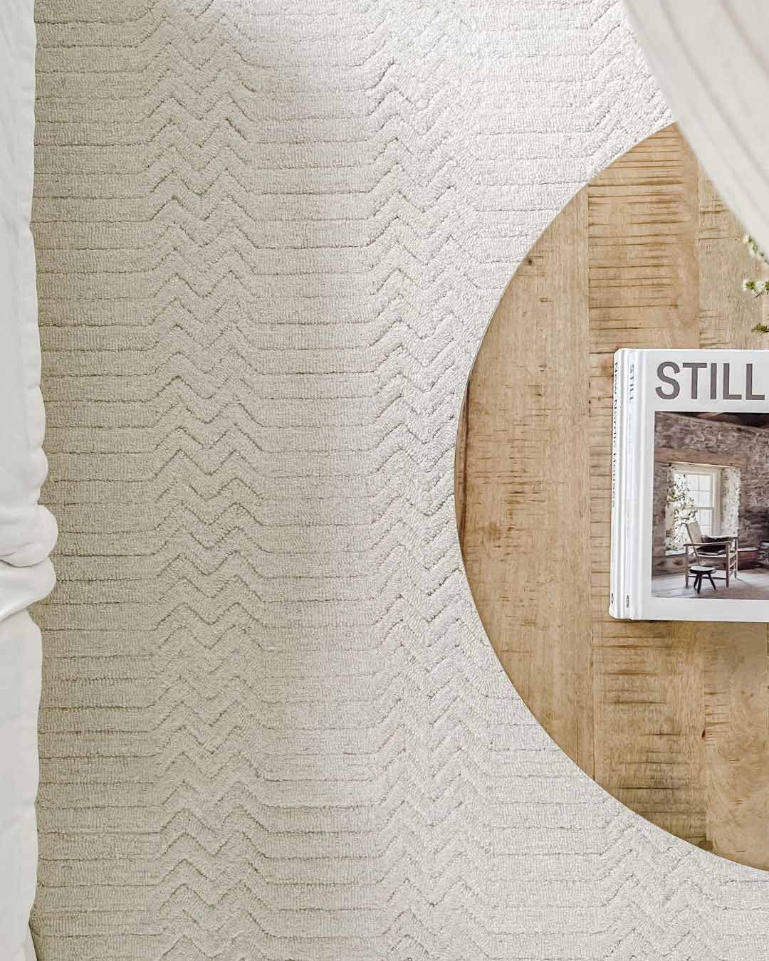 Cualli Ivory Cream Textured Rug - Image 10