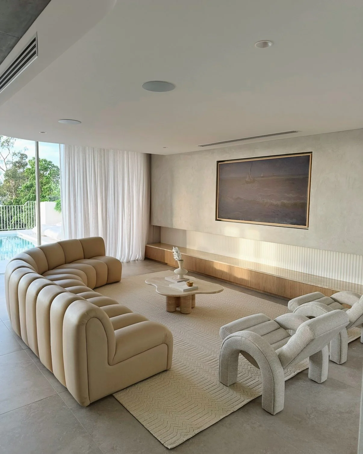 Cualli Ivory Cream Textured Rug - Image 2