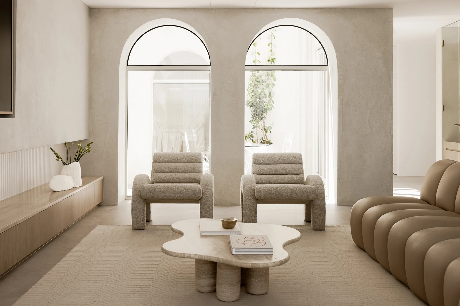 Cualli Ivory Cream Textured Rug - Image 3