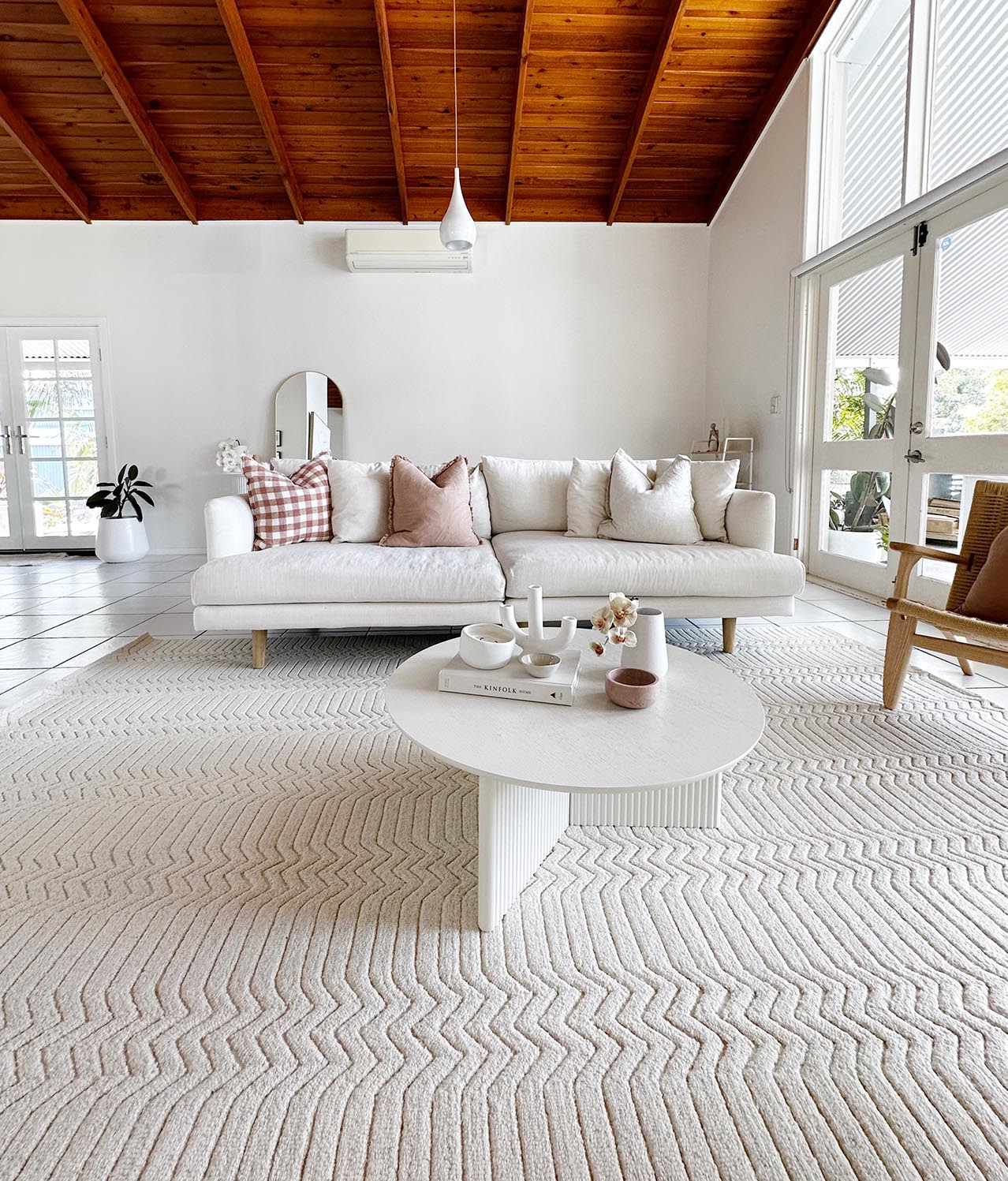 Cualli Ivory Cream Textured Rug - Image 6