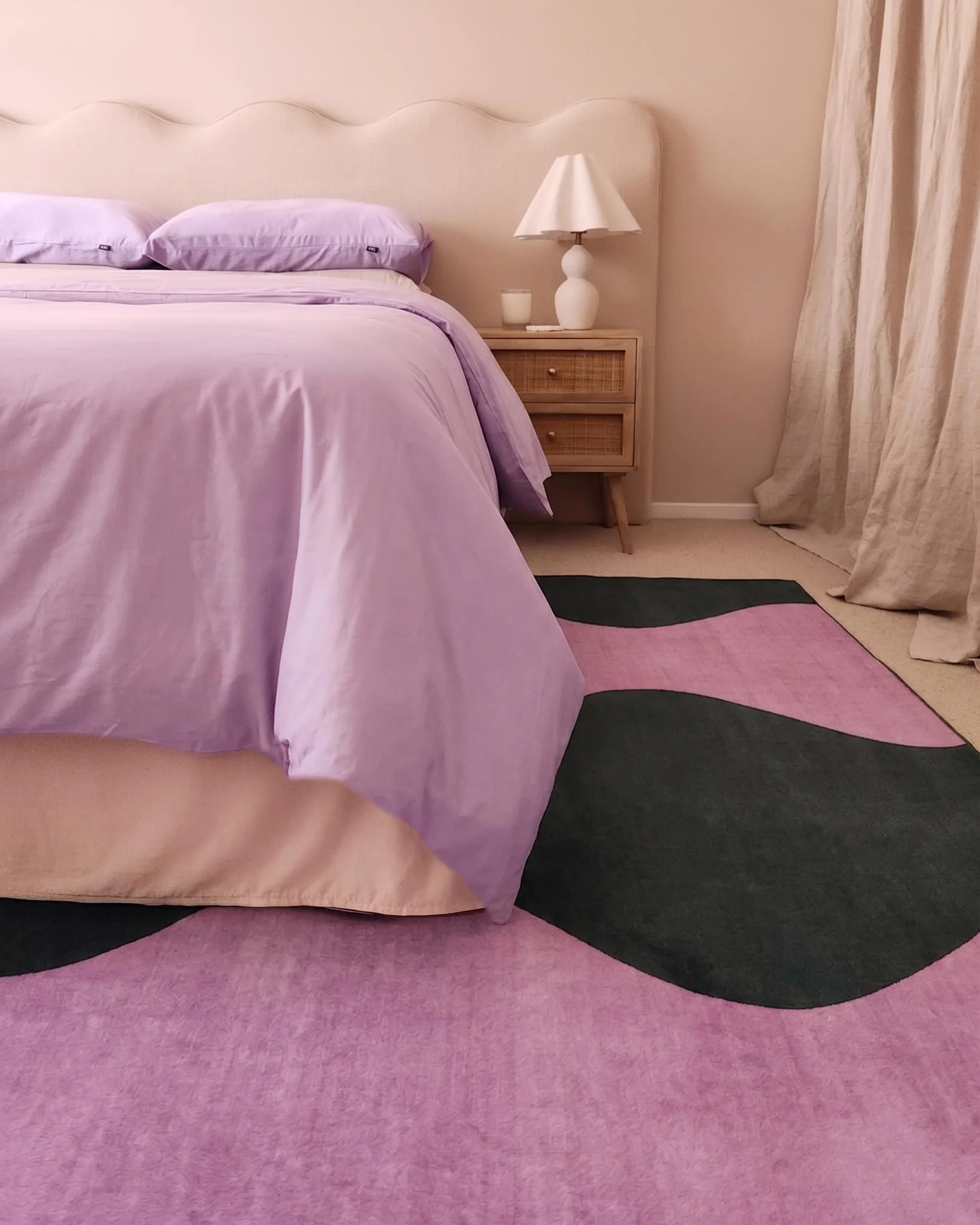 Cuenca Green and Purple Wave Washable Rug - Image 2