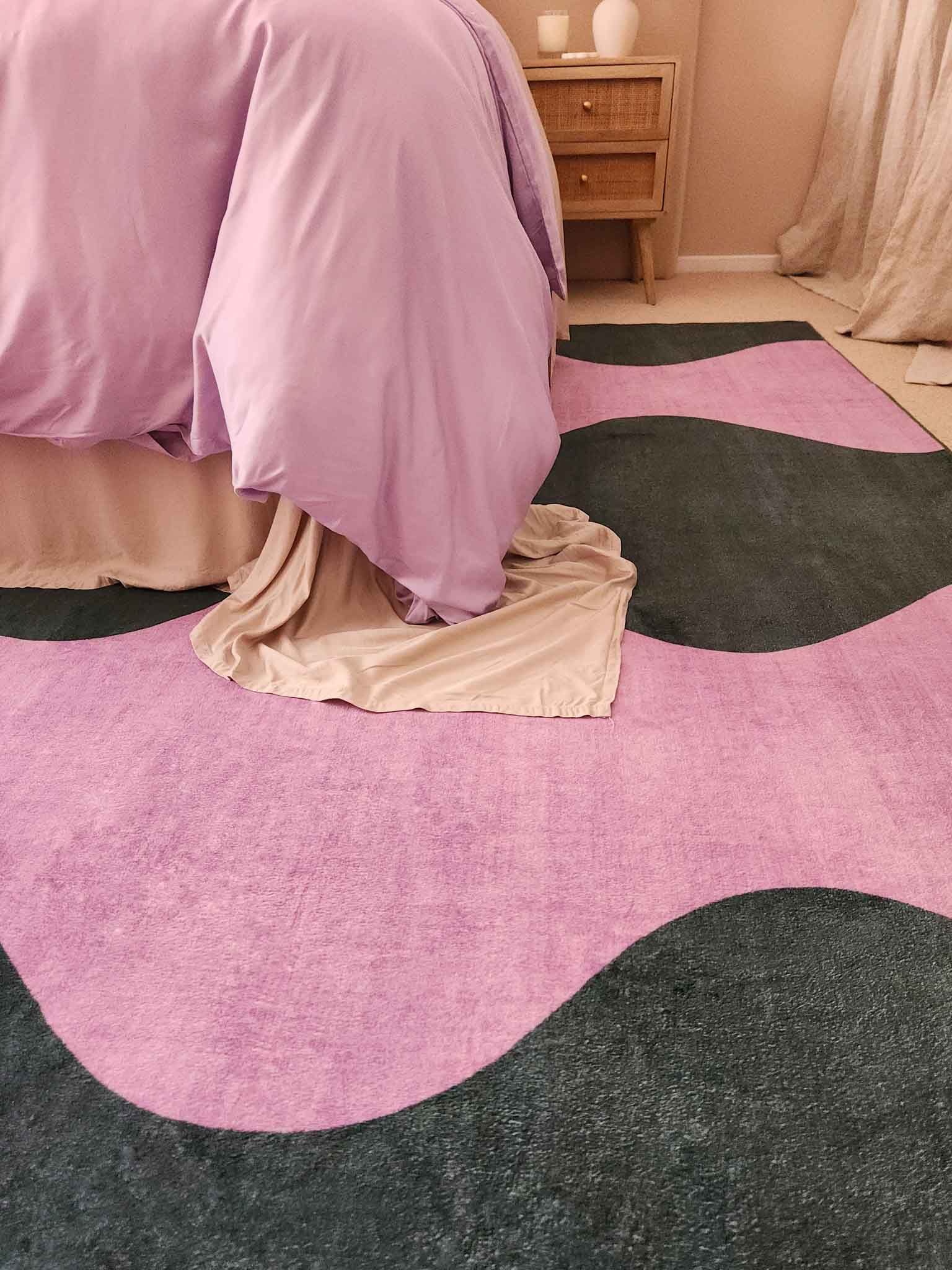 Cuenca Green and Purple Wave Washable Rug - Image 4