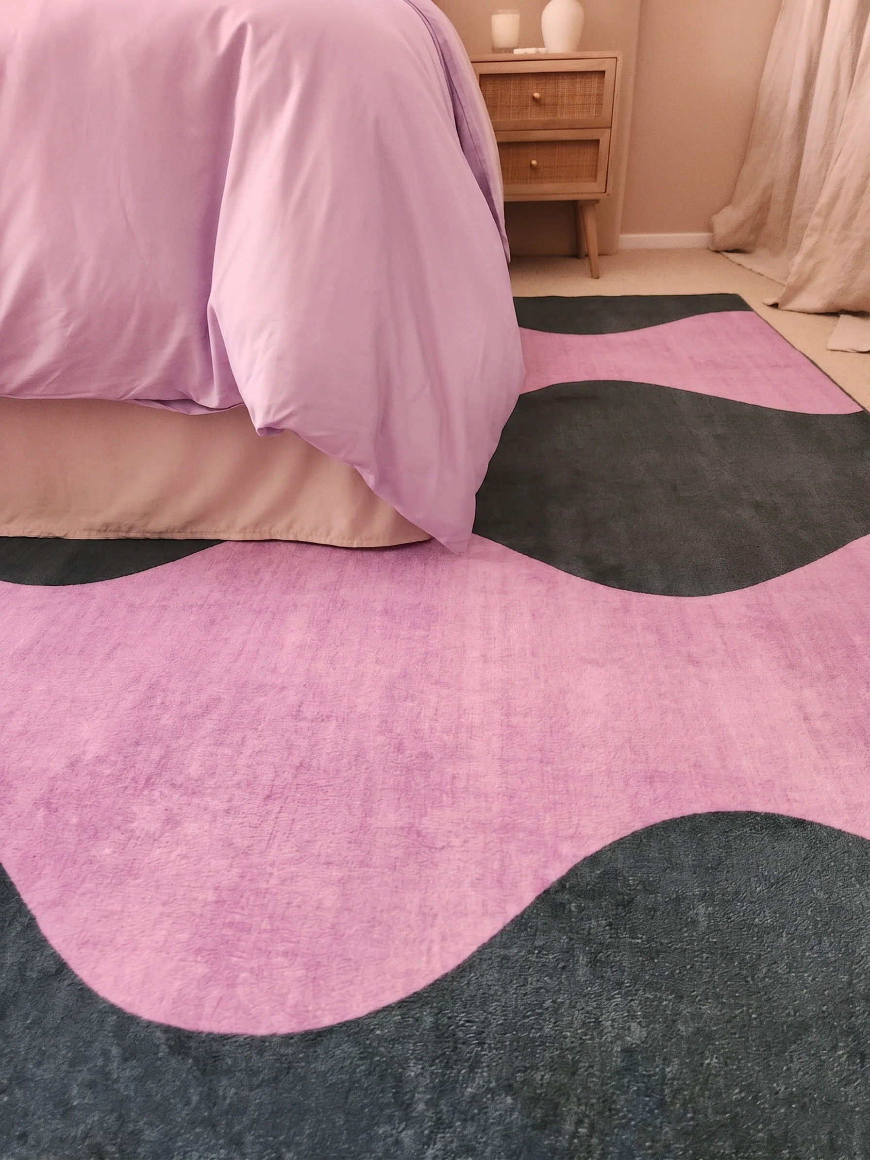 Cuenca Green and Purple Wave Washable Rug - Image 6