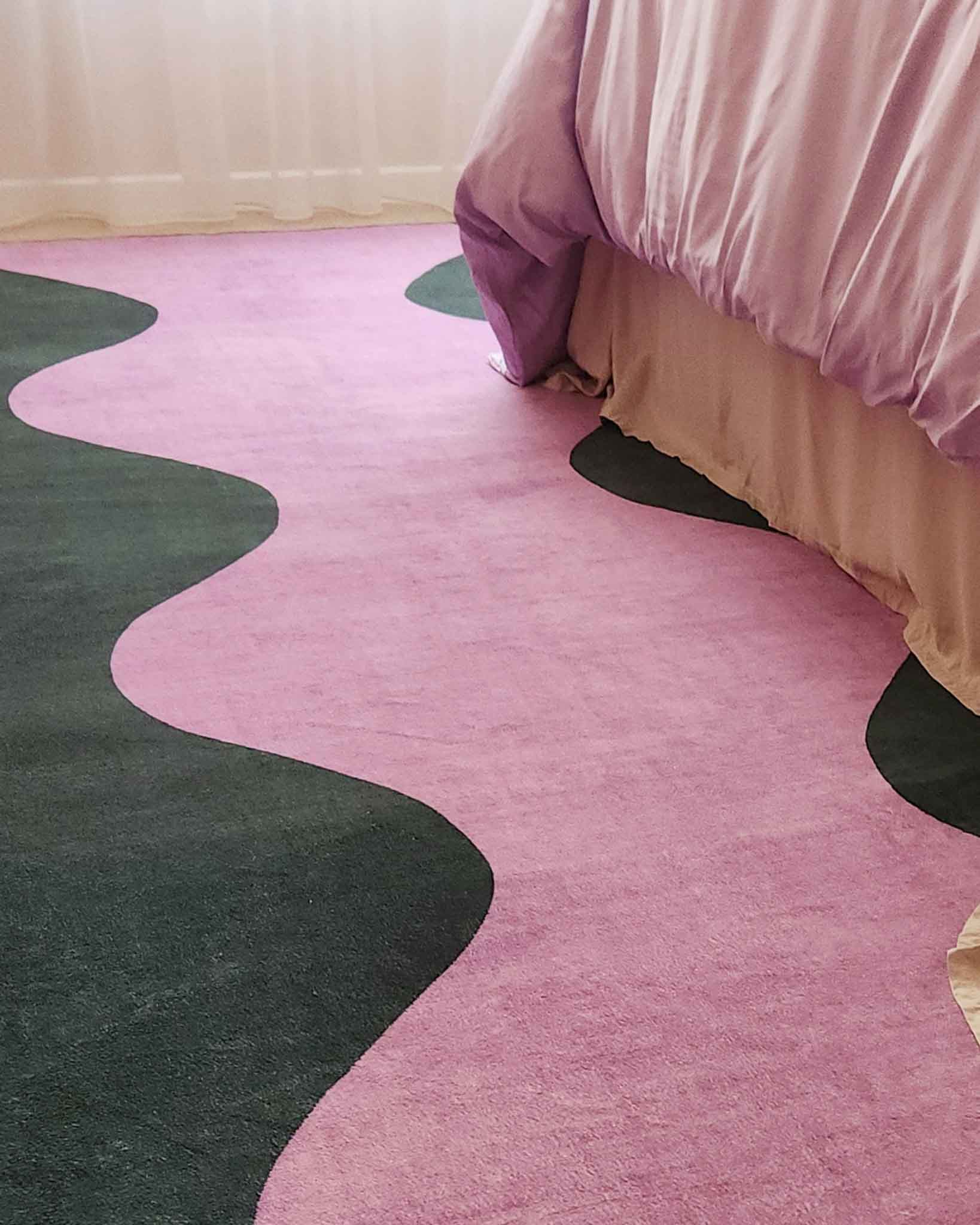 Cuenca Green and Purple Wave Washable Rug - Image 7