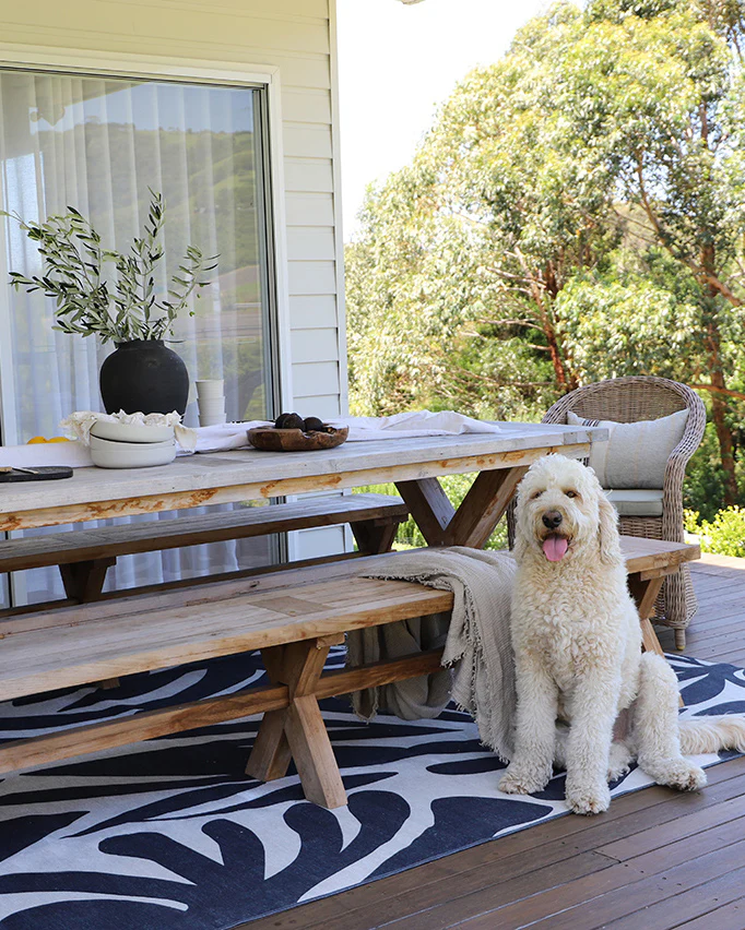 Damaris Blue Grey Cream Indoor Outdoor Washable Rug - Image 4