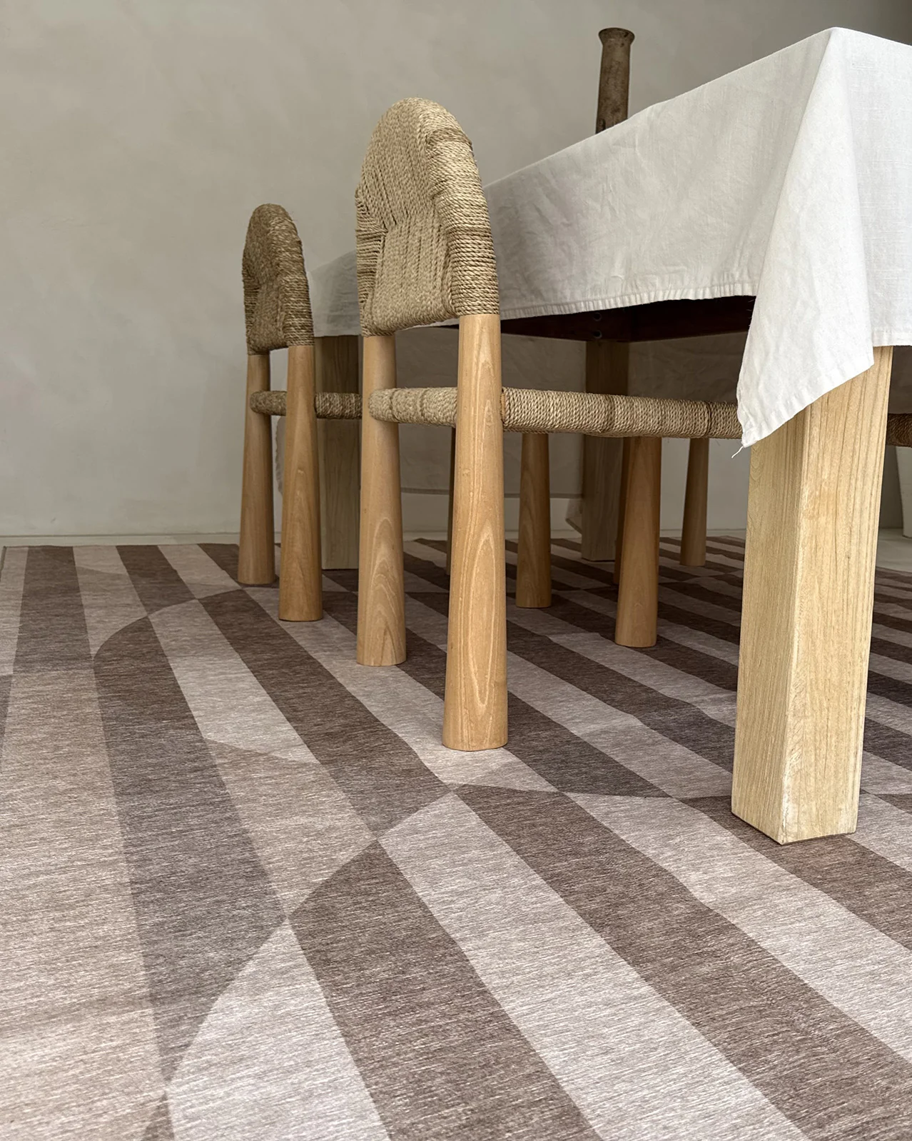 Delos Warm Sand and Soft Taupe Striped Indoor Outdoor Rug - Image 4