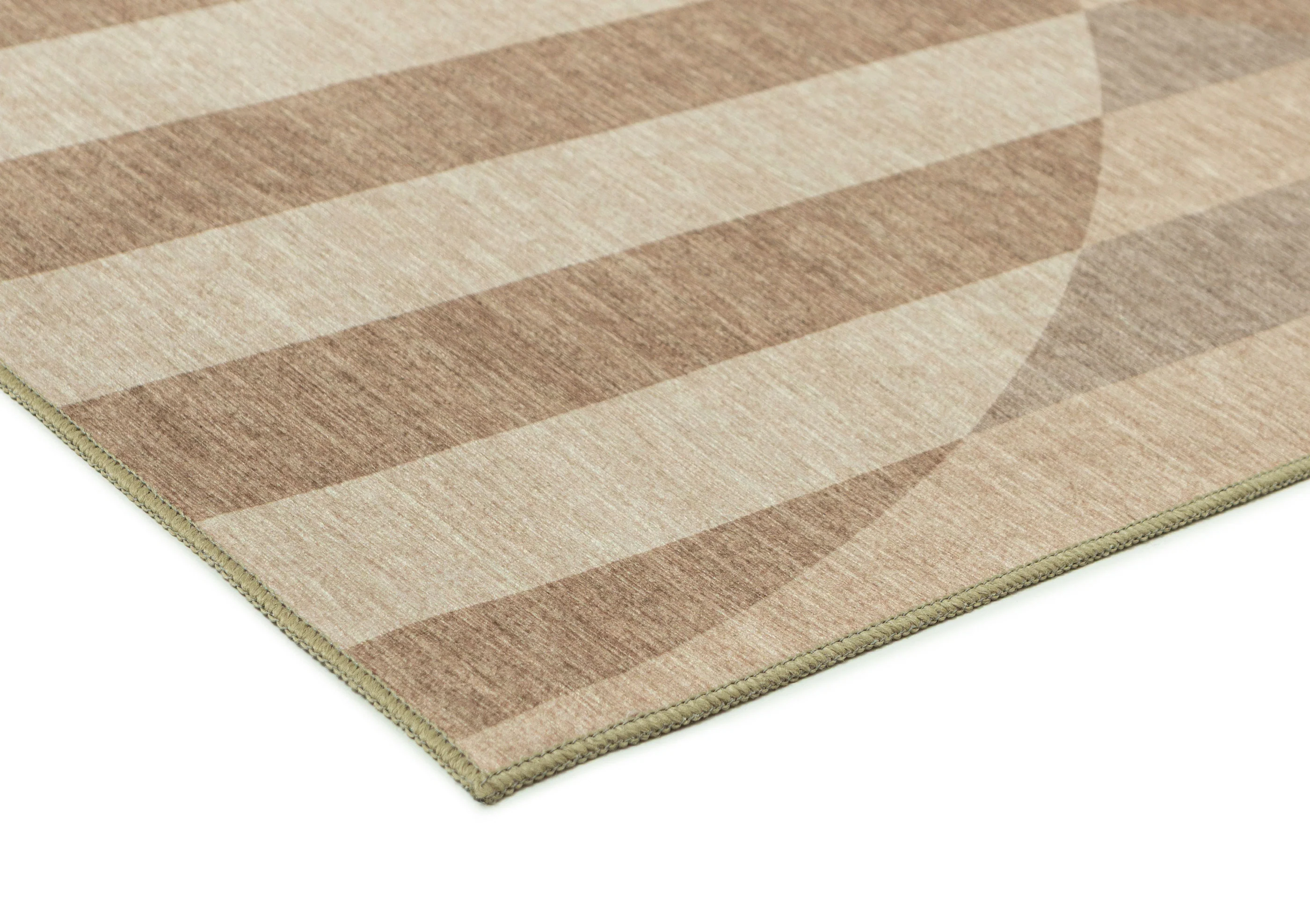 Delos Warm Sand and Soft Taupe Striped Indoor Outdoor Rug - Image 7