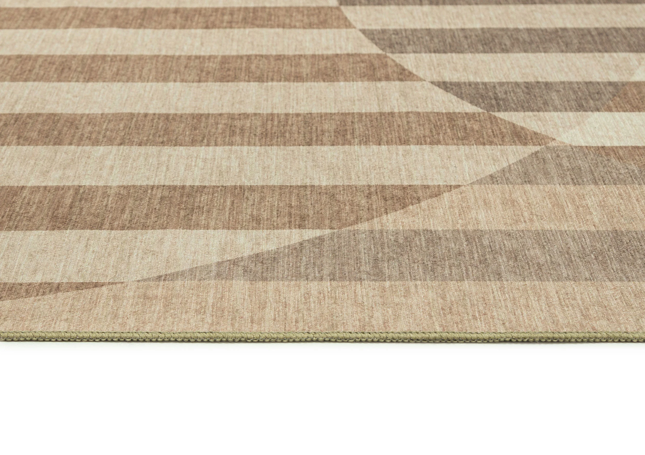 Delos Warm Sand and Soft Taupe Striped Indoor Outdoor Rug - Image 8