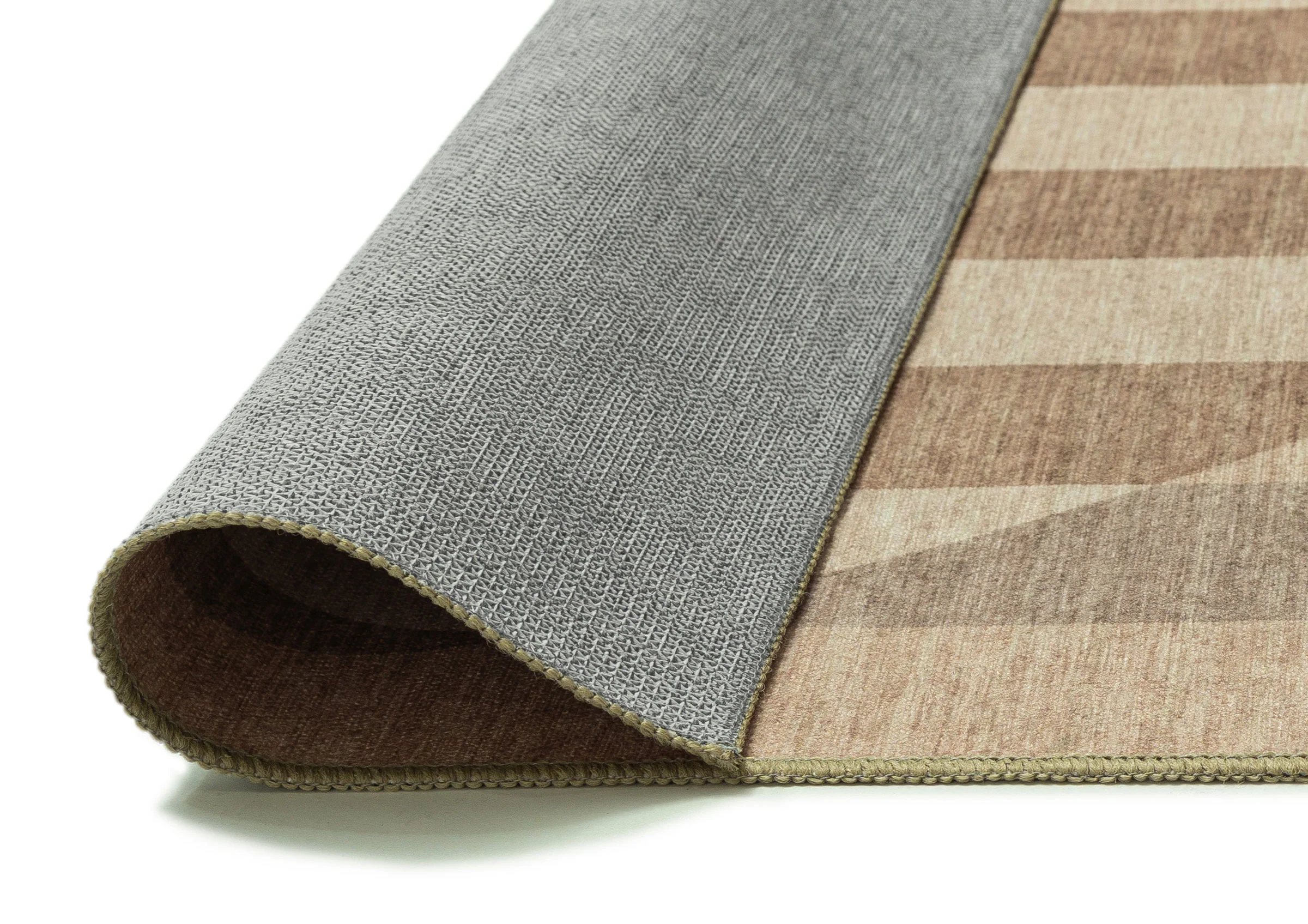 Delos Warm Sand and Soft Taupe Striped Indoor Outdoor Rug - Image 9