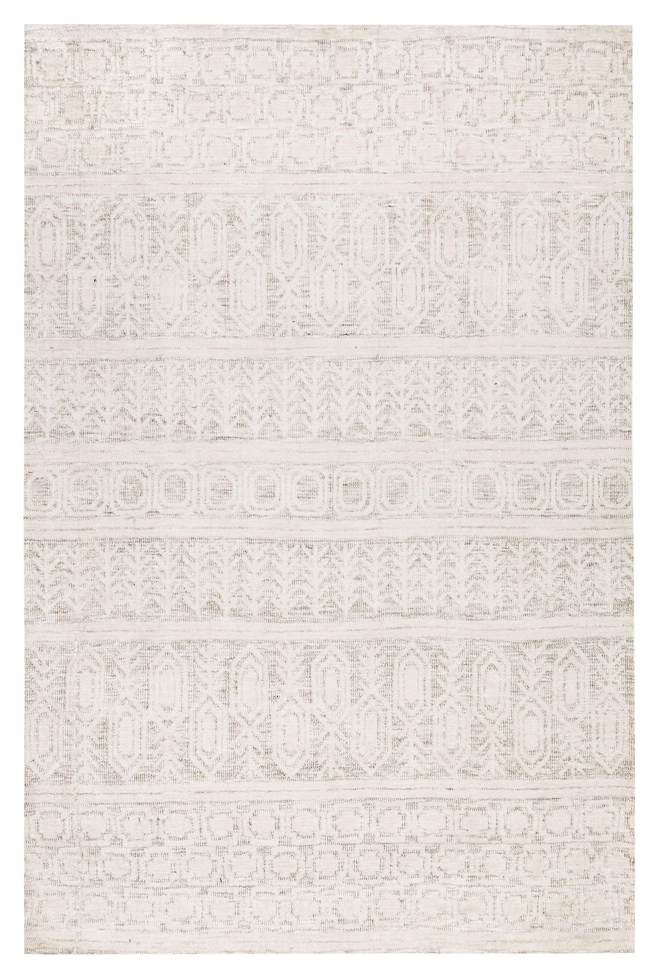 Delphine Ivory and Beige Tribal Transitional Rug