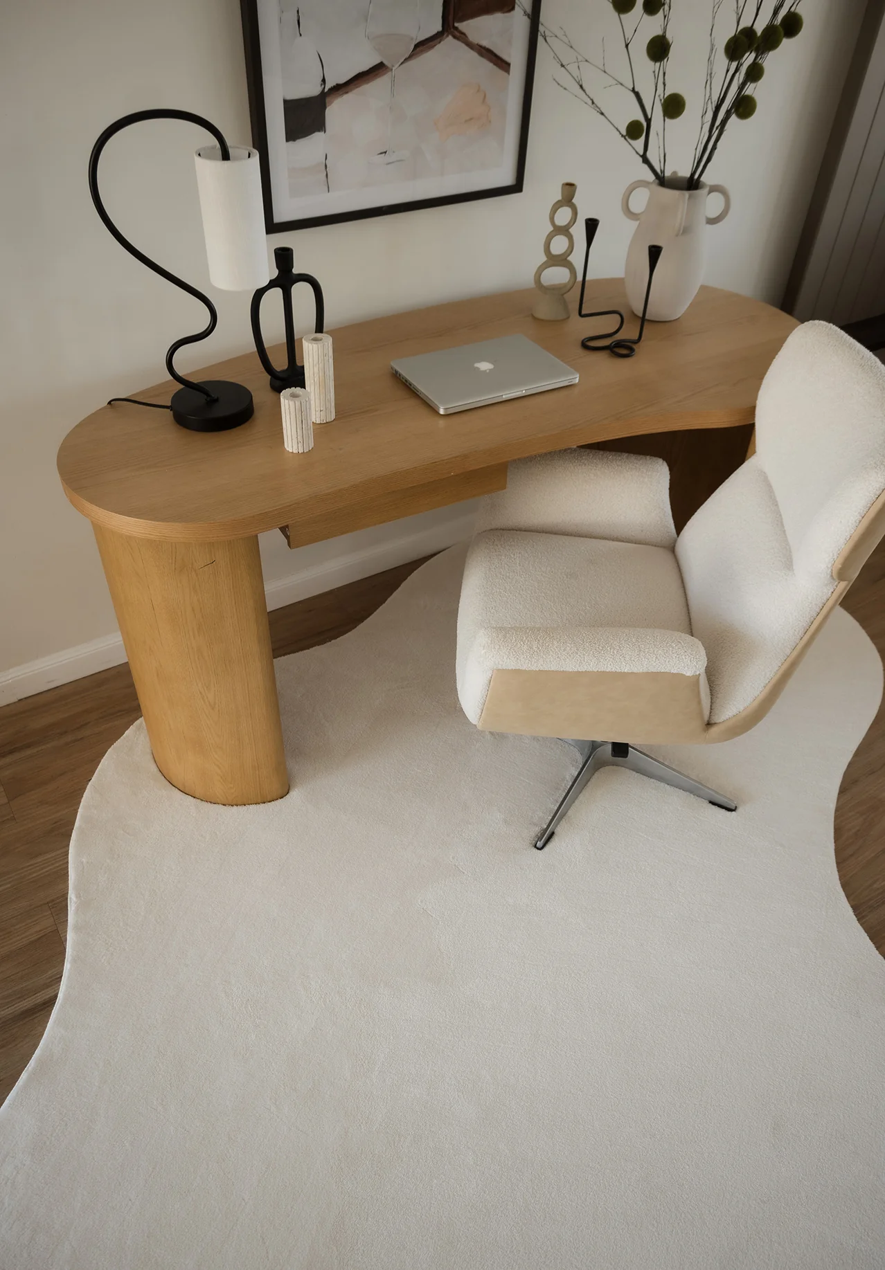 Demelza Neutral Cream Irregular Shape Washable Rug - Image 12