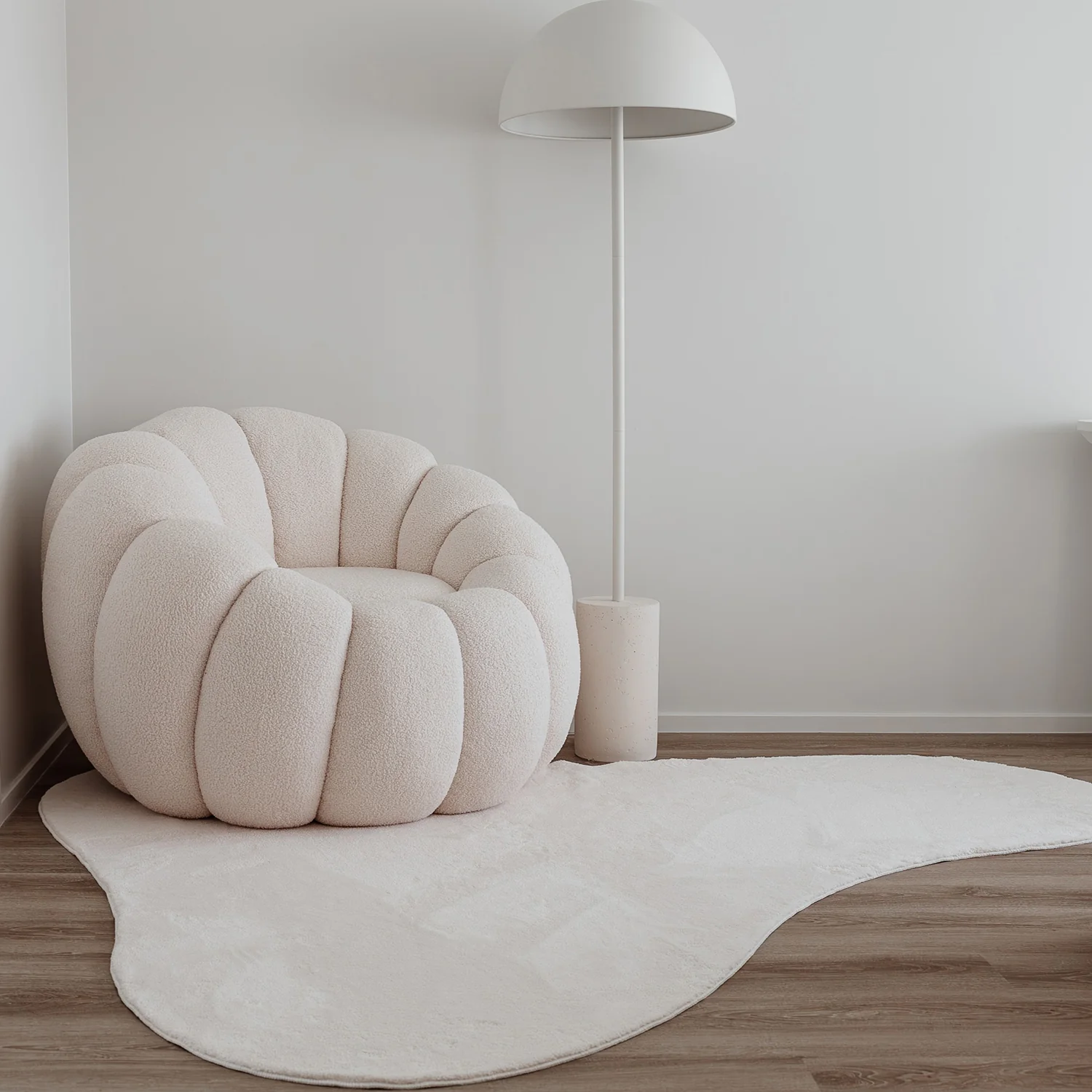 Demi Neutral Cream Irregular Shape Washable Rug - Image 3