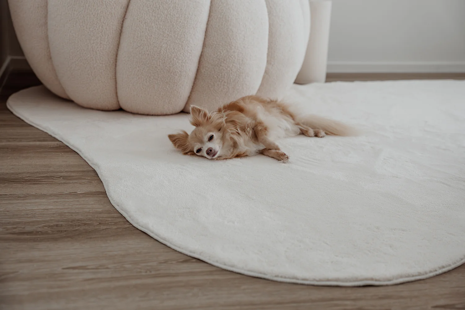 Demi Neutral Cream Irregular Shape Washable Rug - Image 4