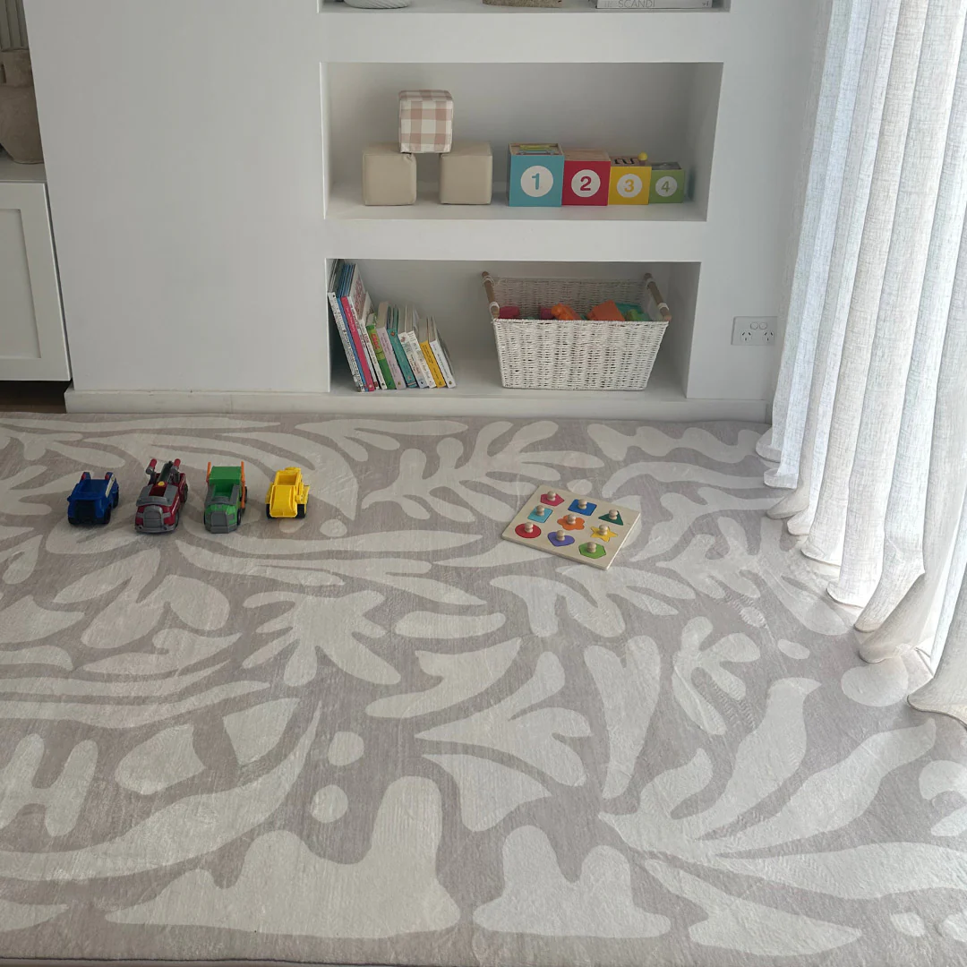 Didi Grey Cream Leaves Rollie Pollie Playmat - Image 3