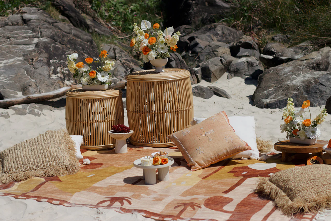 Donata Brown Mustard Boho Picnic Rug - Image 3