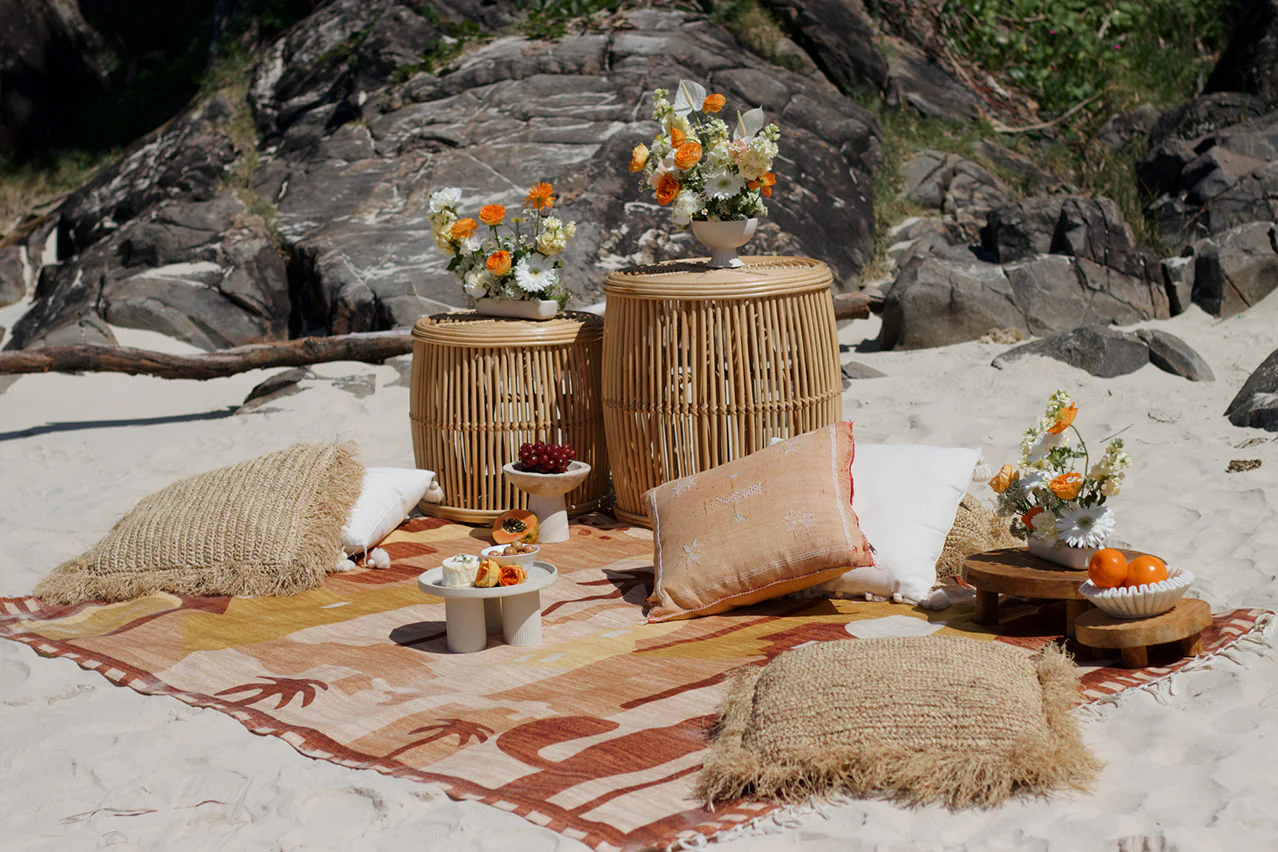 Donata Brown Mustard Boho Picnic Rug - Image 5