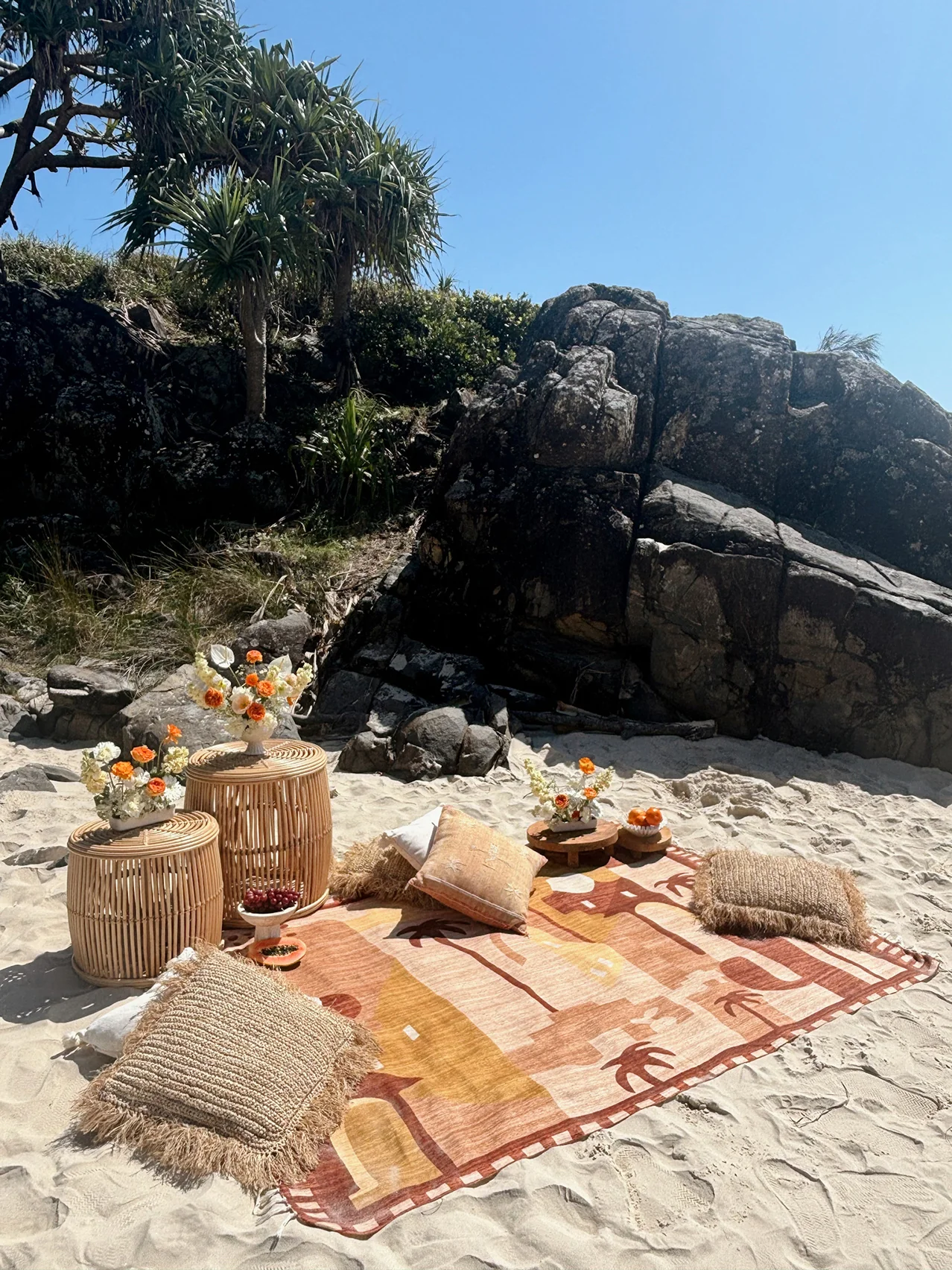 Donata Brown Mustard Boho Picnic Rug - Image 6