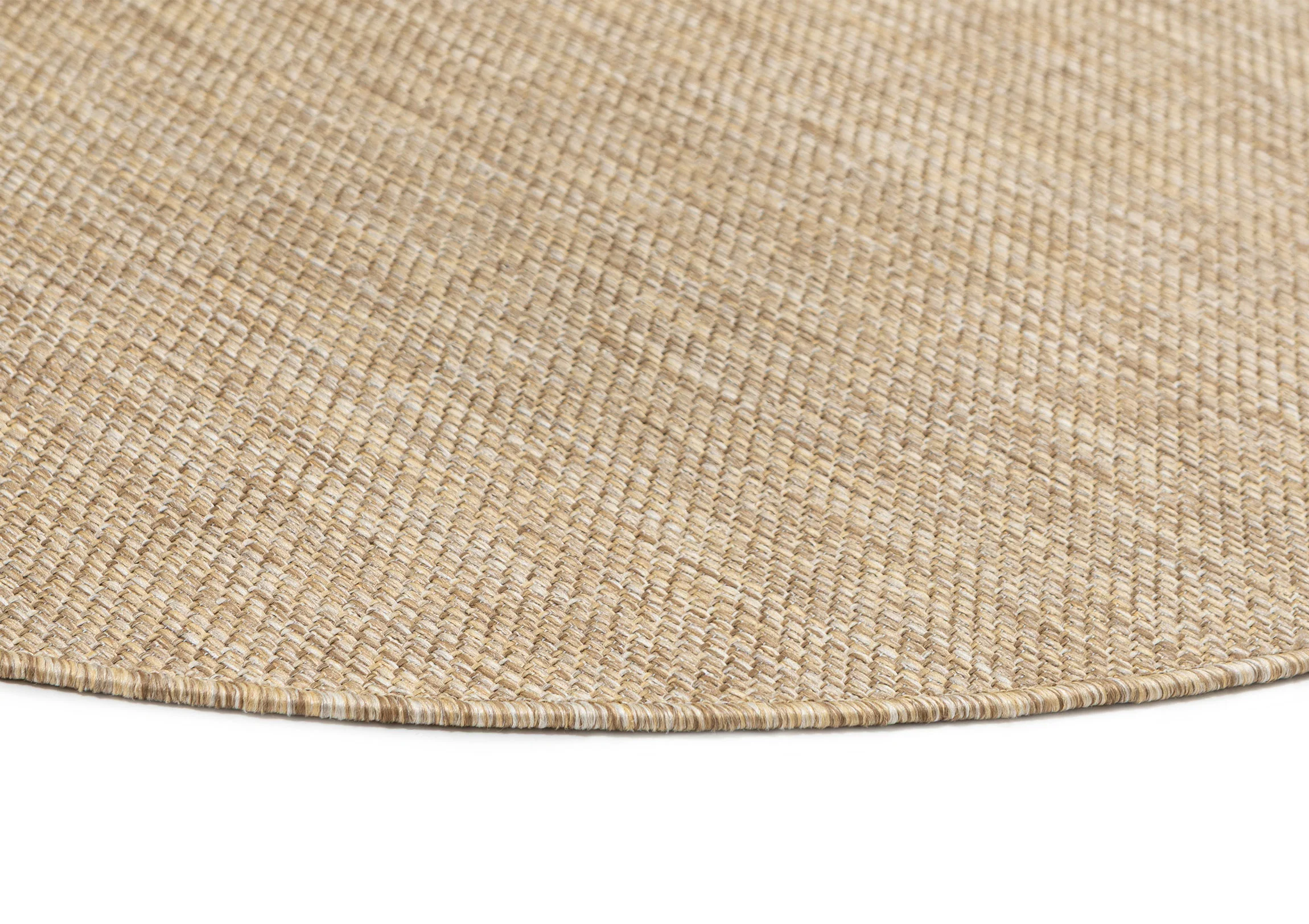 Dune Natural Beige Woven Indoor Outdoor Round Rug - Image 2