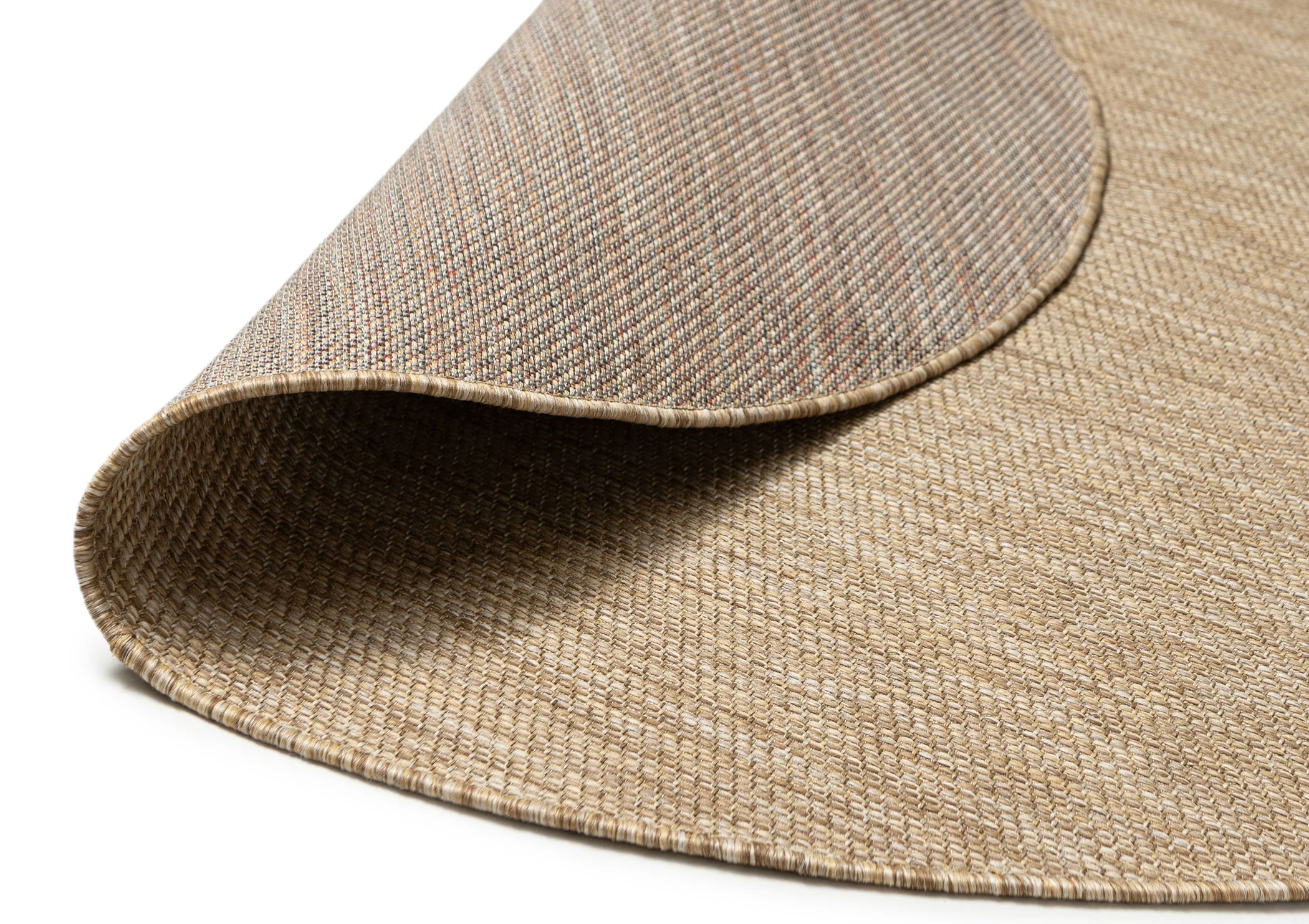 Dune Natural Beige Woven Indoor Outdoor Round Rug - Image 3