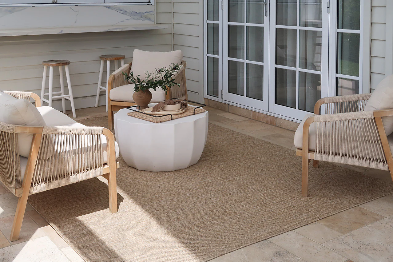 Dune Natural Beige Woven Indoor Outdoor Rug - Image 3