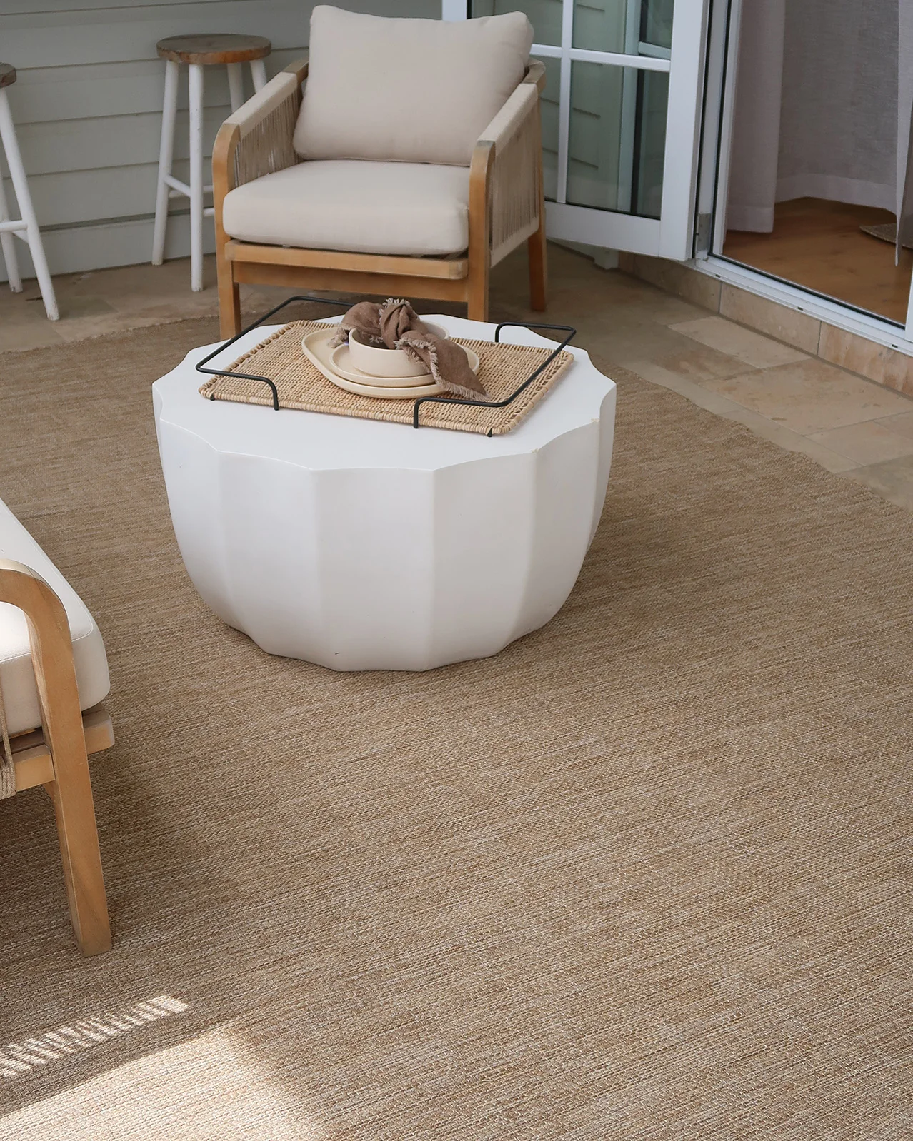 Dune Natural Beige Woven Indoor Outdoor Rug - Image 6