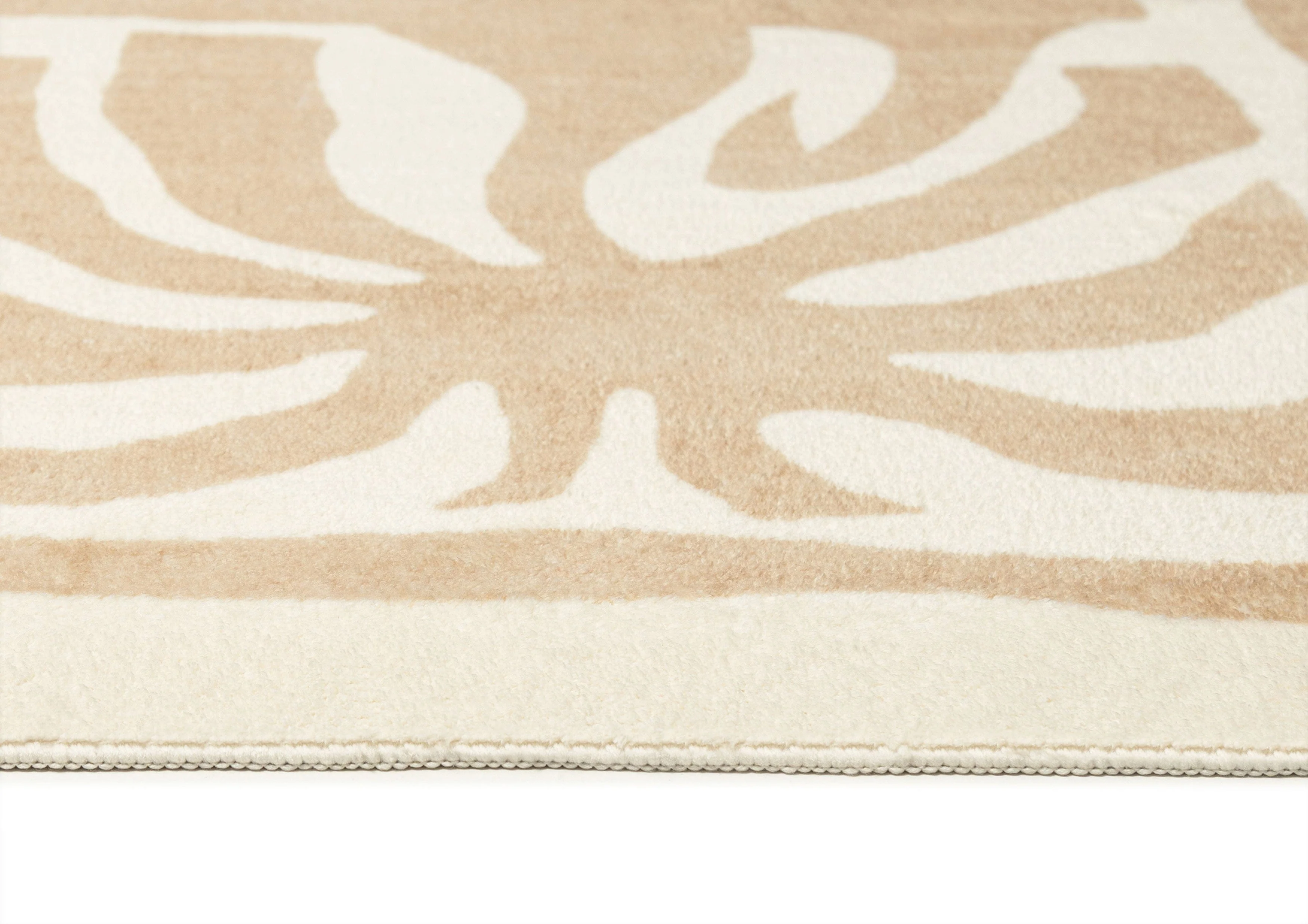 Edna Beige Cream Waves and Palms Washable Rug - Image 13