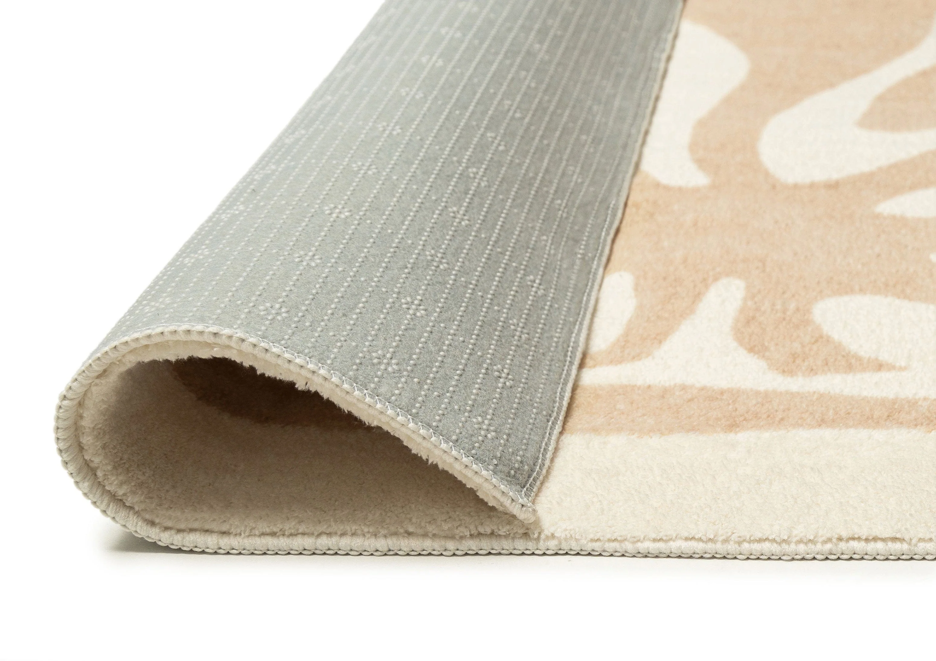 Edna Beige Cream Waves and Palms Washable Rug - Image 14