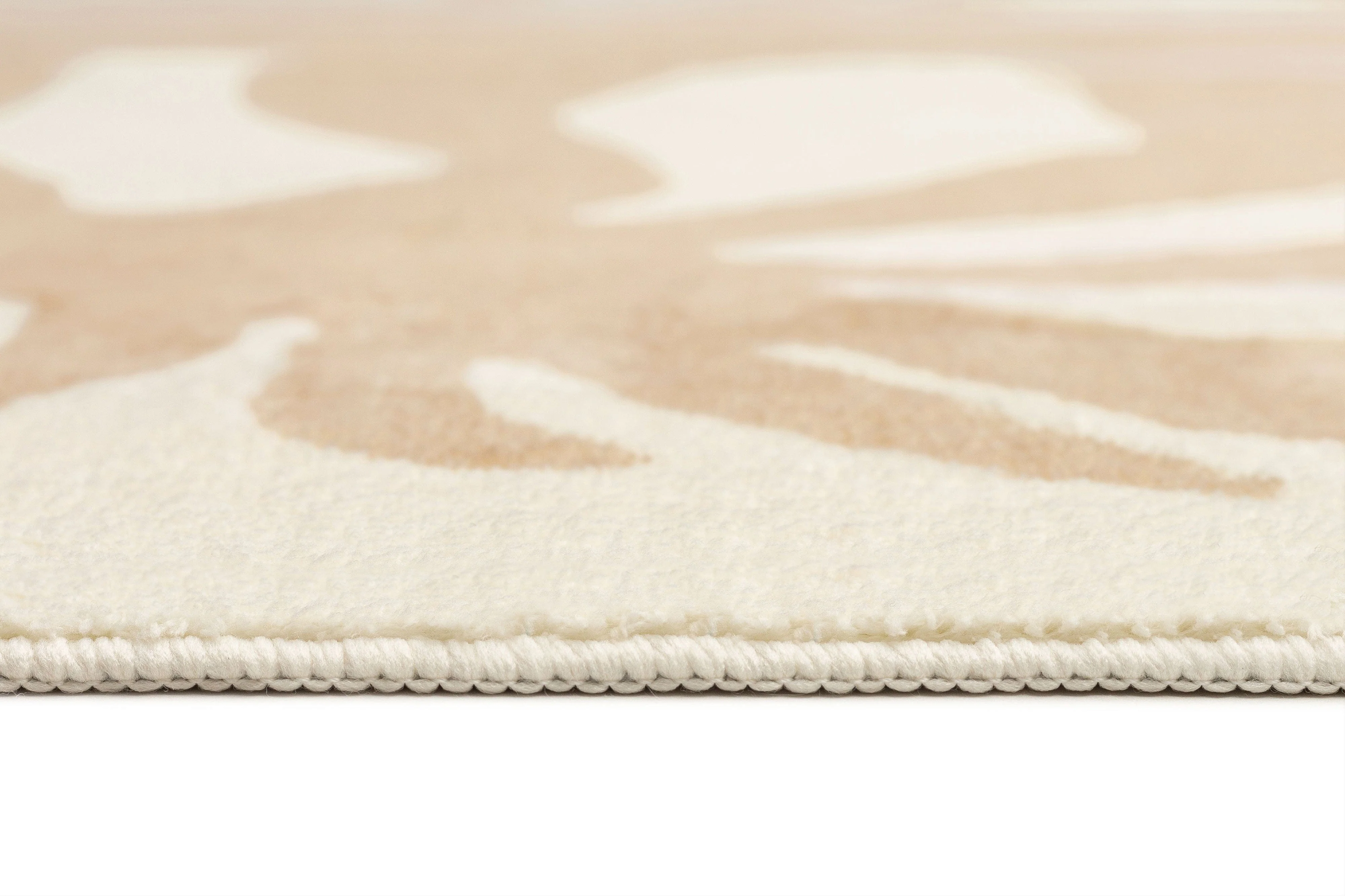 Edna Beige Cream Waves and Palms Washable Rug - Image 15