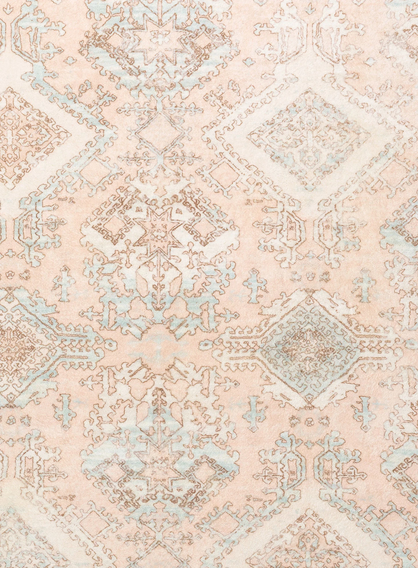 Edwina Peach and Blue Distressed Washable Rug - Image 20
