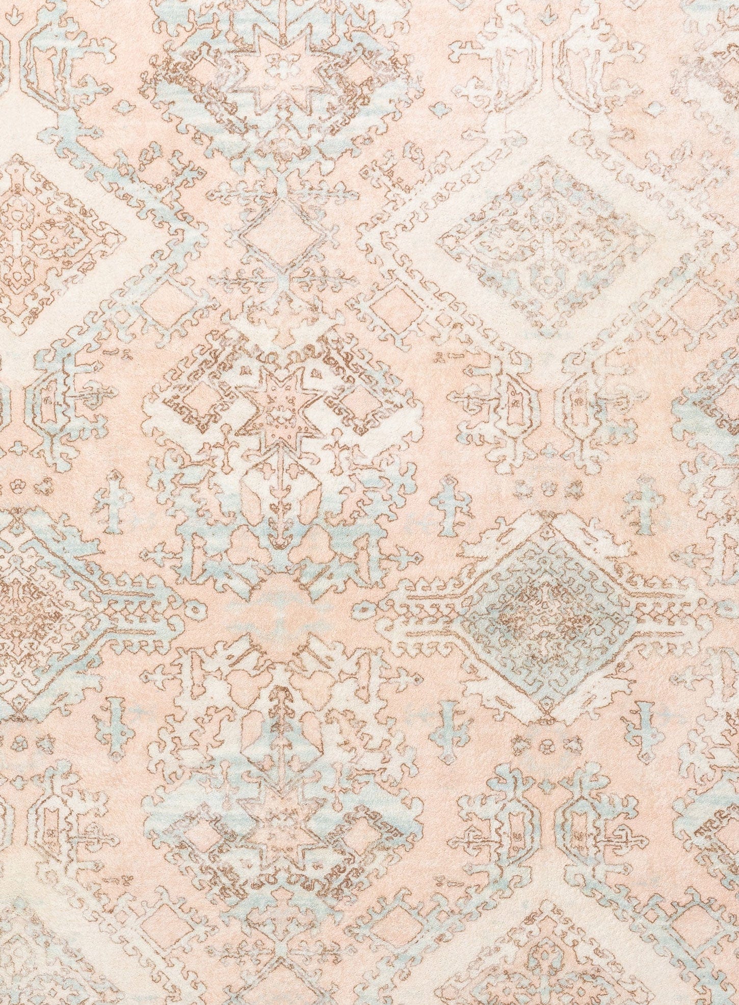 Edwina Peach and Blue Washable Round Rug - Image 7