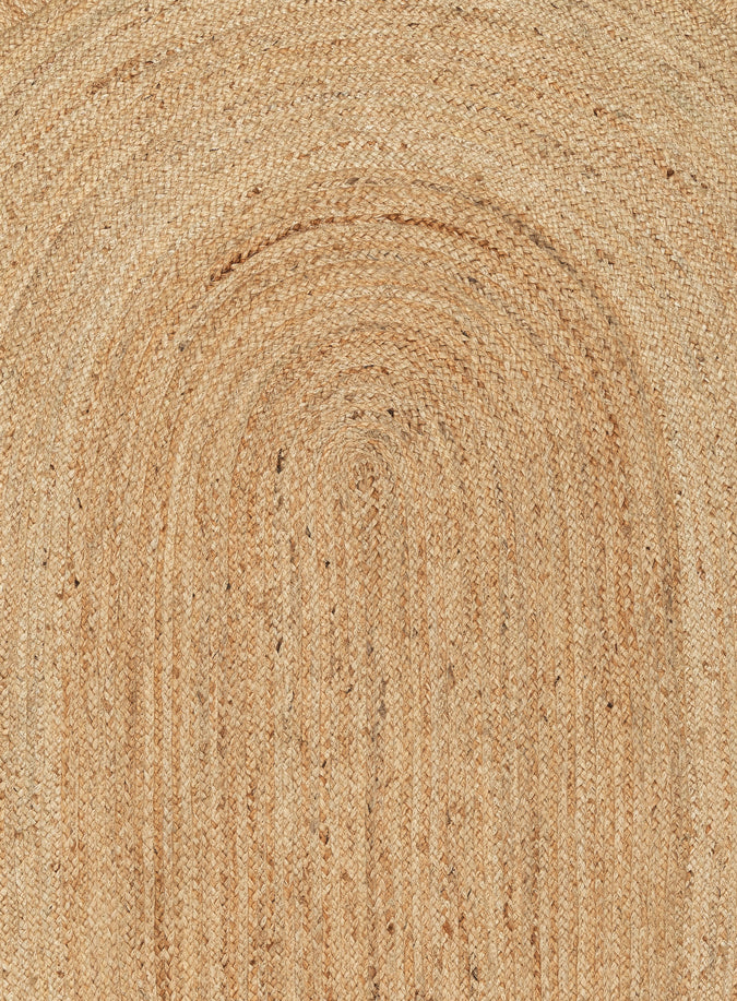 Ejiya Natural Brown Scalloped Jute Oval Rug - Image 8