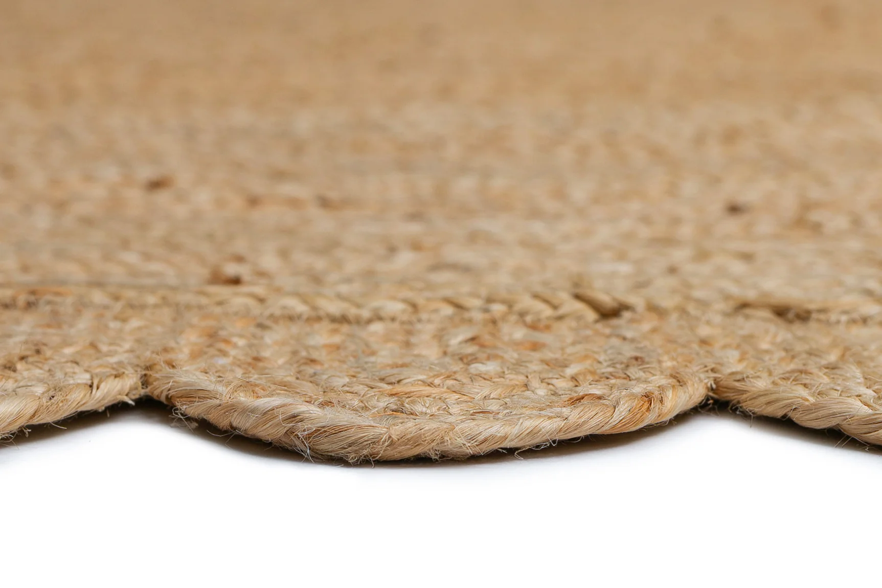 Ejiya Natural Brown Scalloped Jute Oval Rug - Image 9