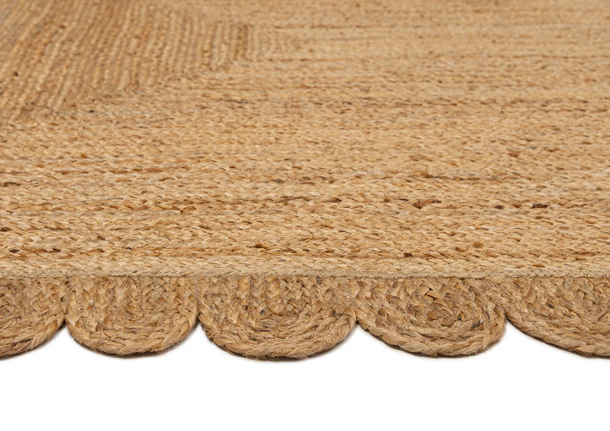 Ejiya Natural Brown Scalloped Jute Rug - Image 17