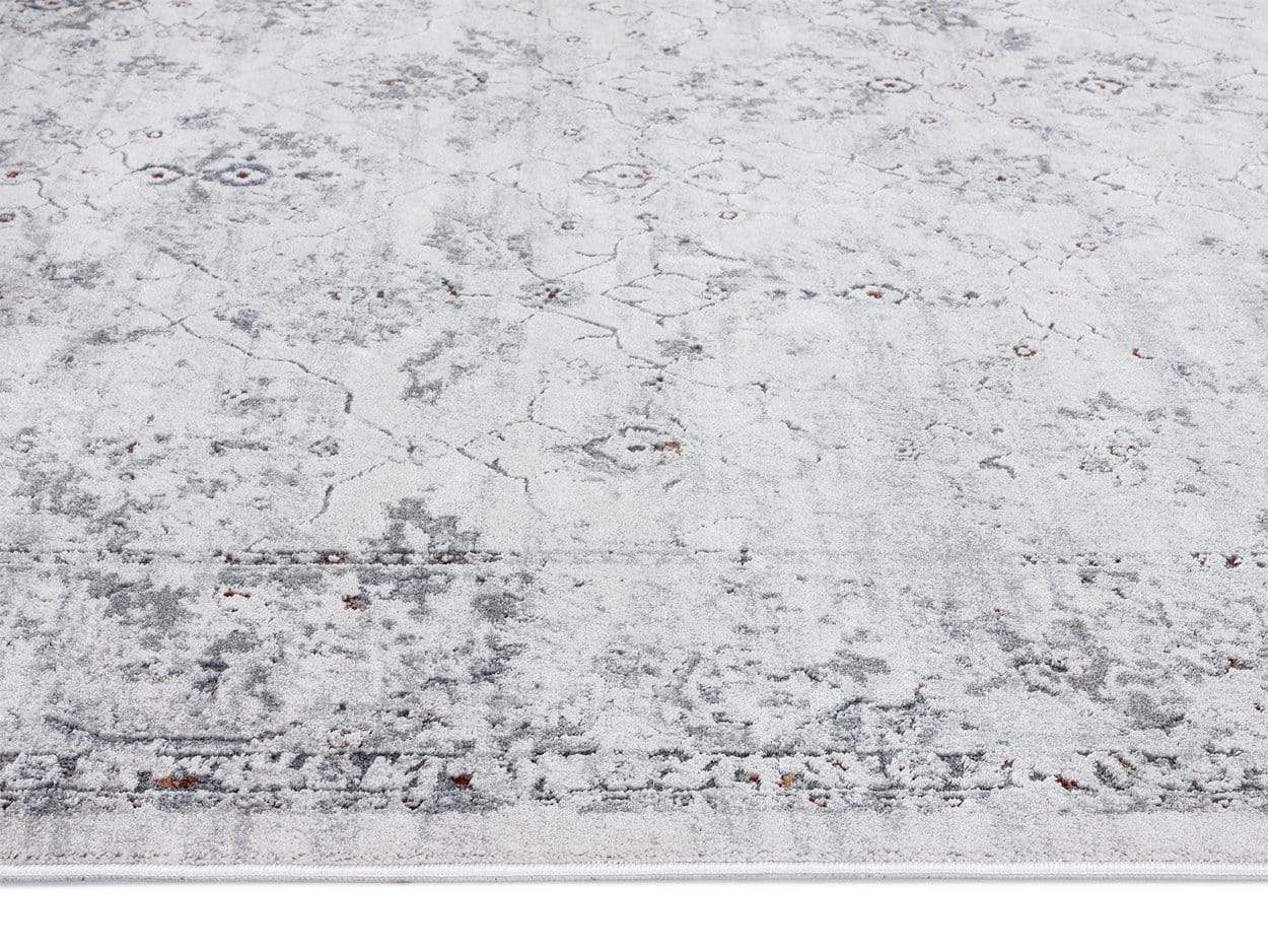 Elisha Grey and Blue Traditional Distressed Medallion Rug - Image 14