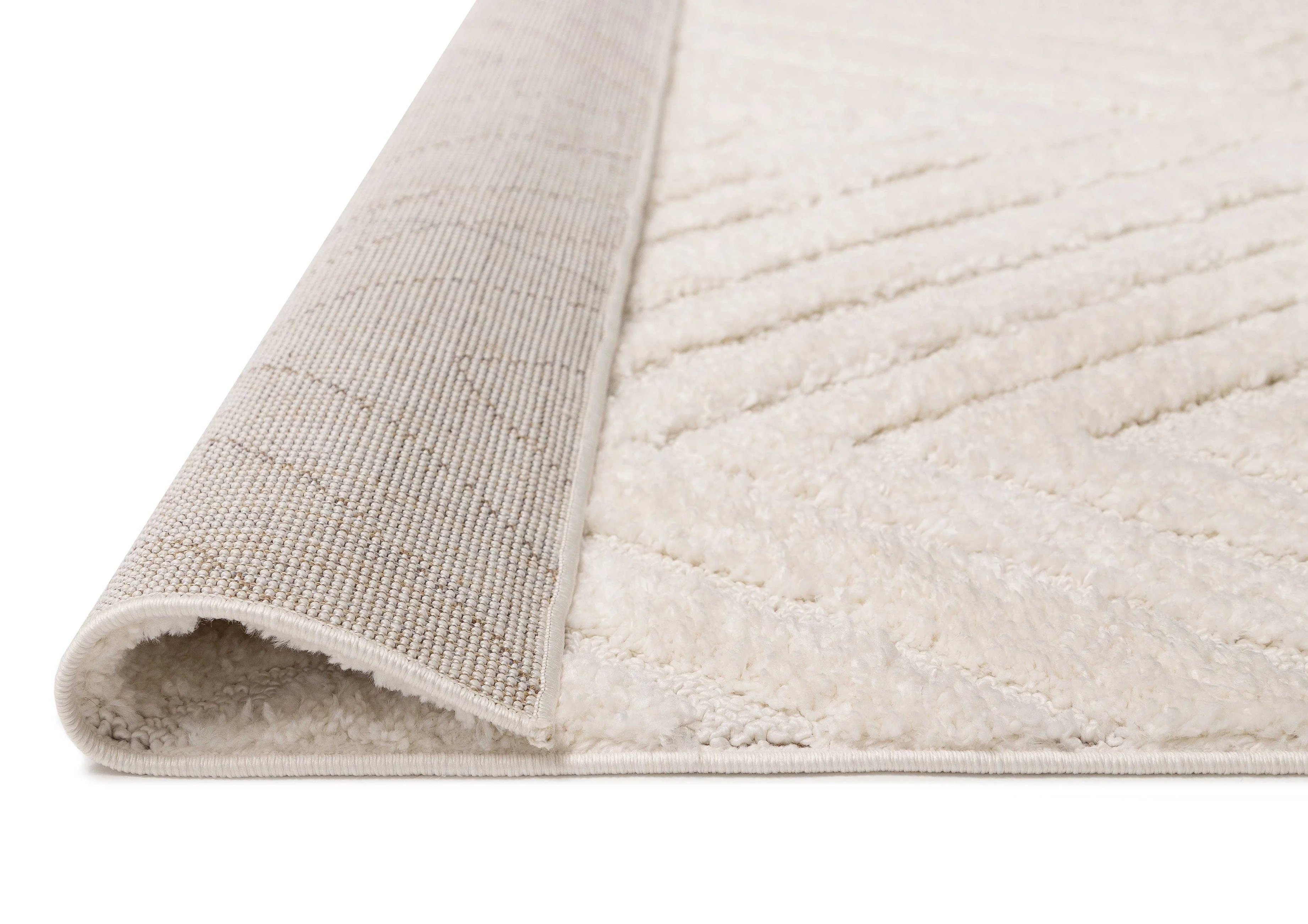 Elle Ivory Cream Diamond Tribal Textured Rug - Image 17