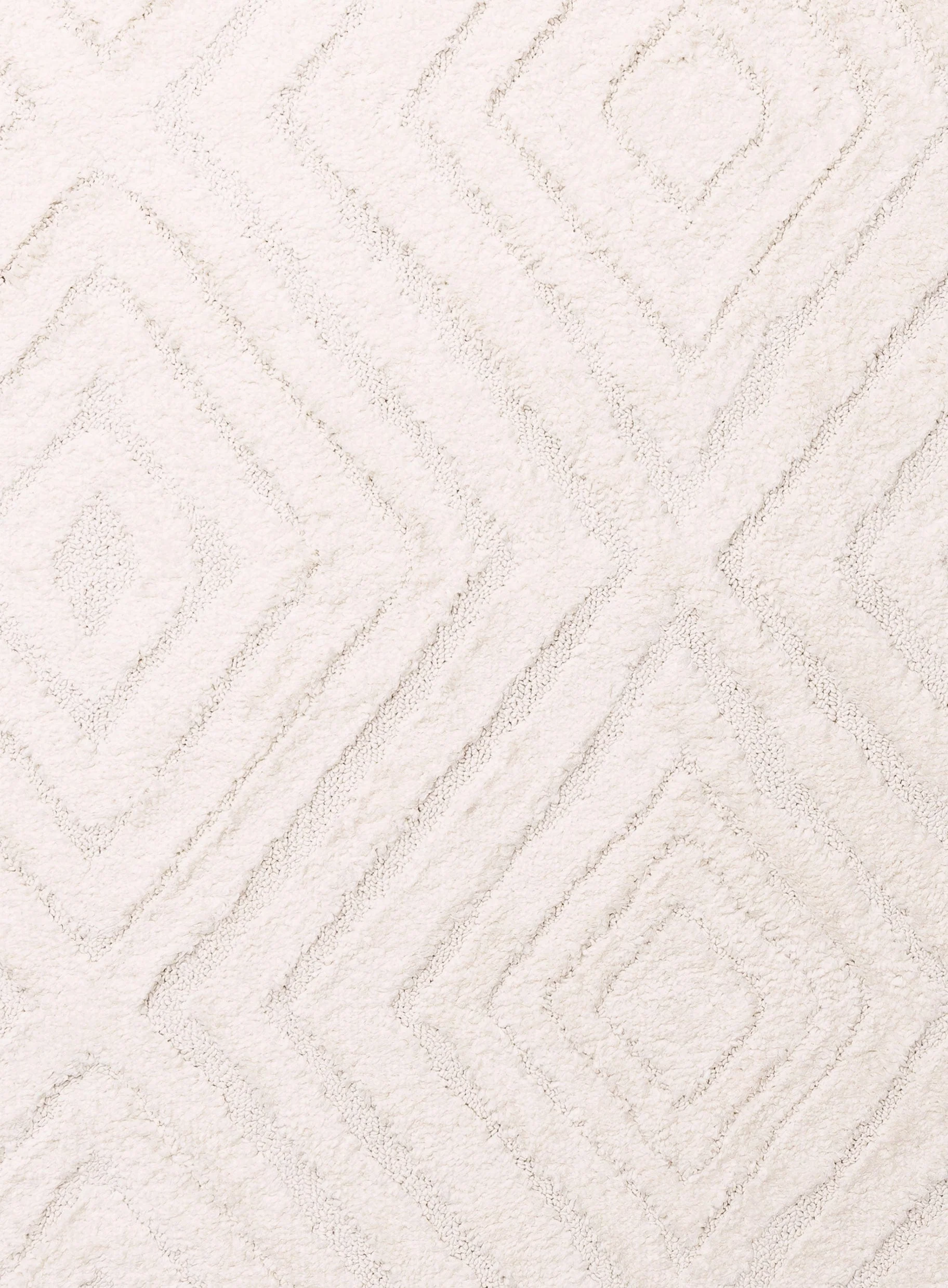 Elle Ivory Cream Diamond Tribal Textured Rug - Image 18