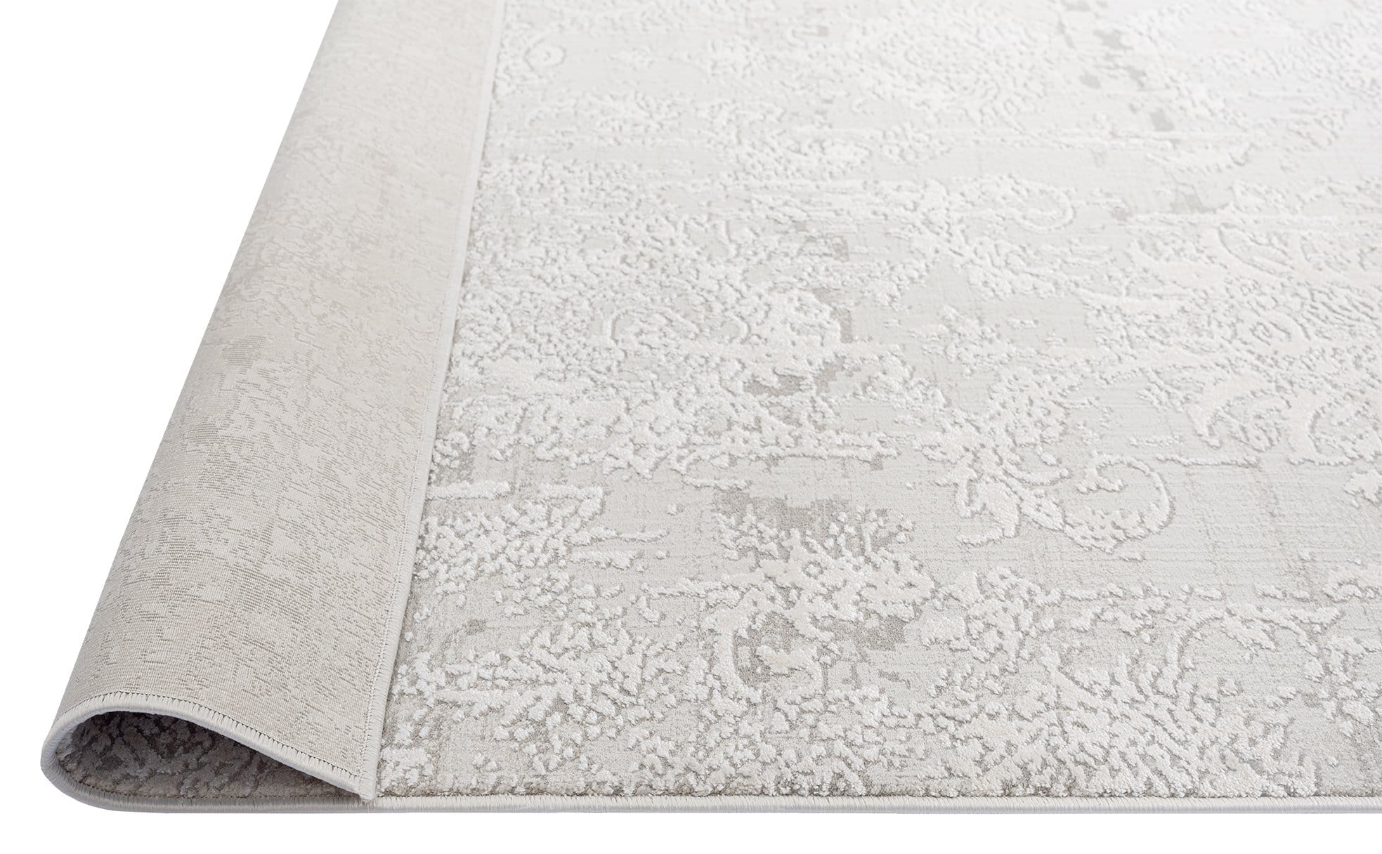 Ellery Grey Ivory Distressed Floral Rug - Image 12