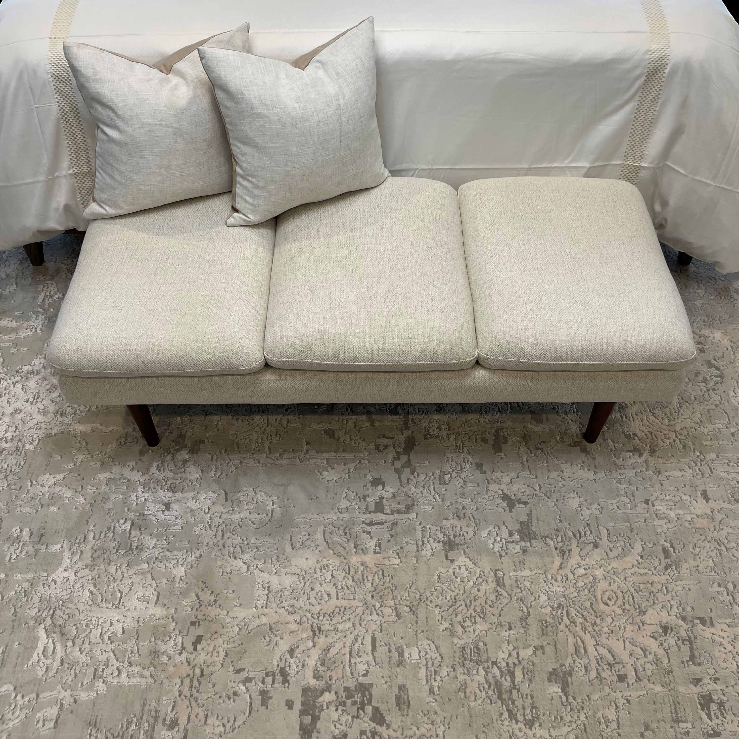 Ellery Grey Ivory Distressed Floral Rug - Image 8