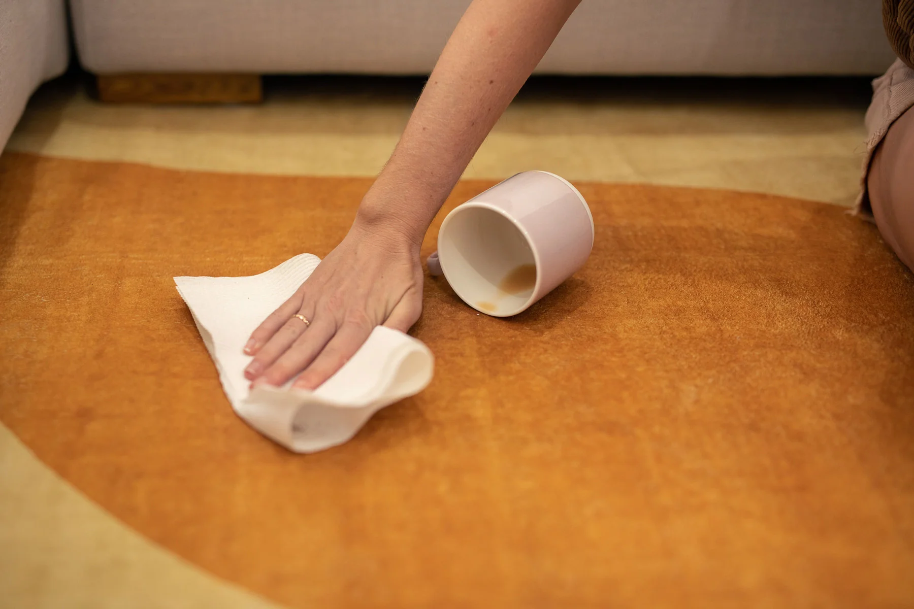 Ellie Mustard Botanical Washable Rug - Image 5
