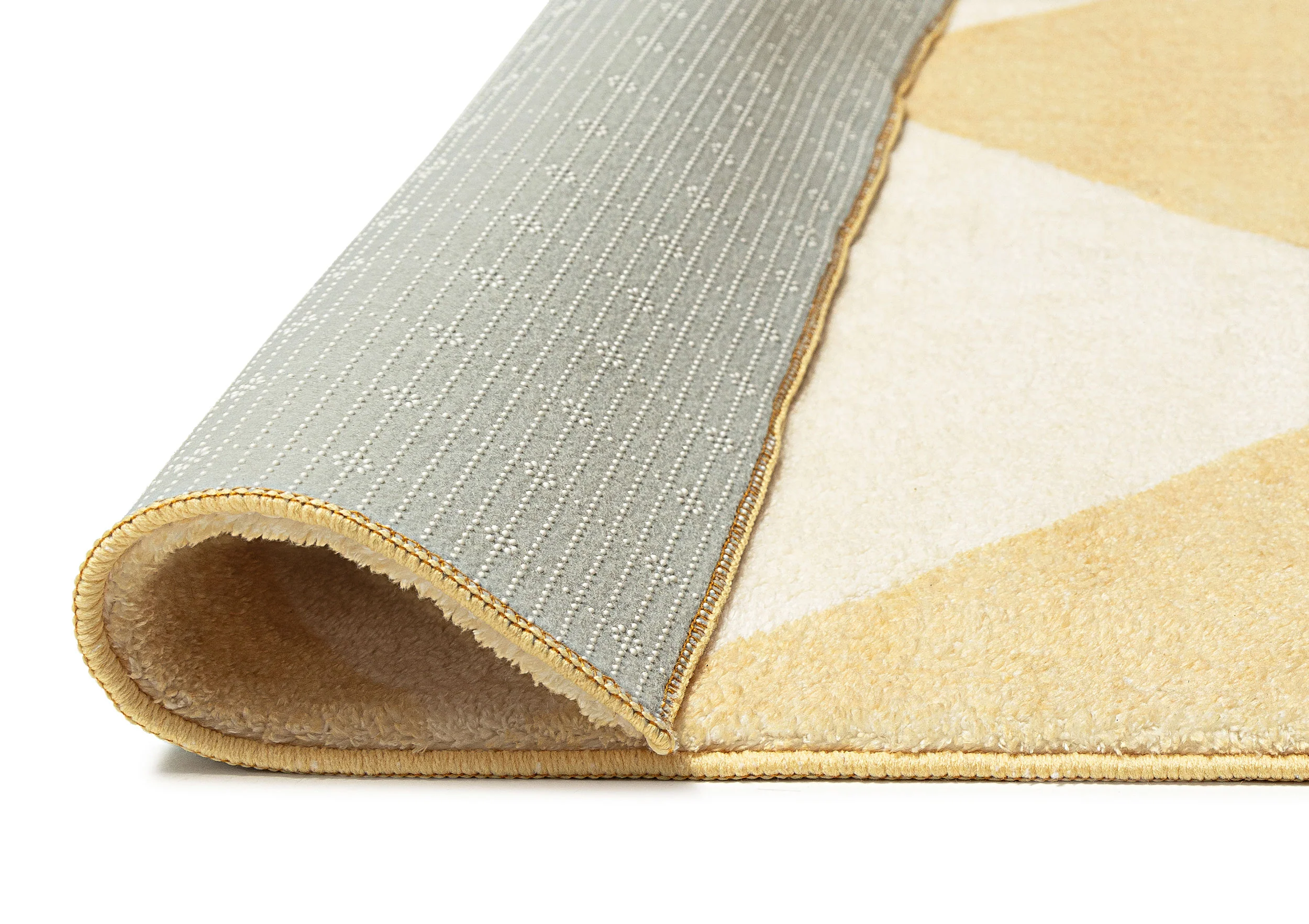 Ellis Yellow Cream Checkered Washable Rug - Image 8