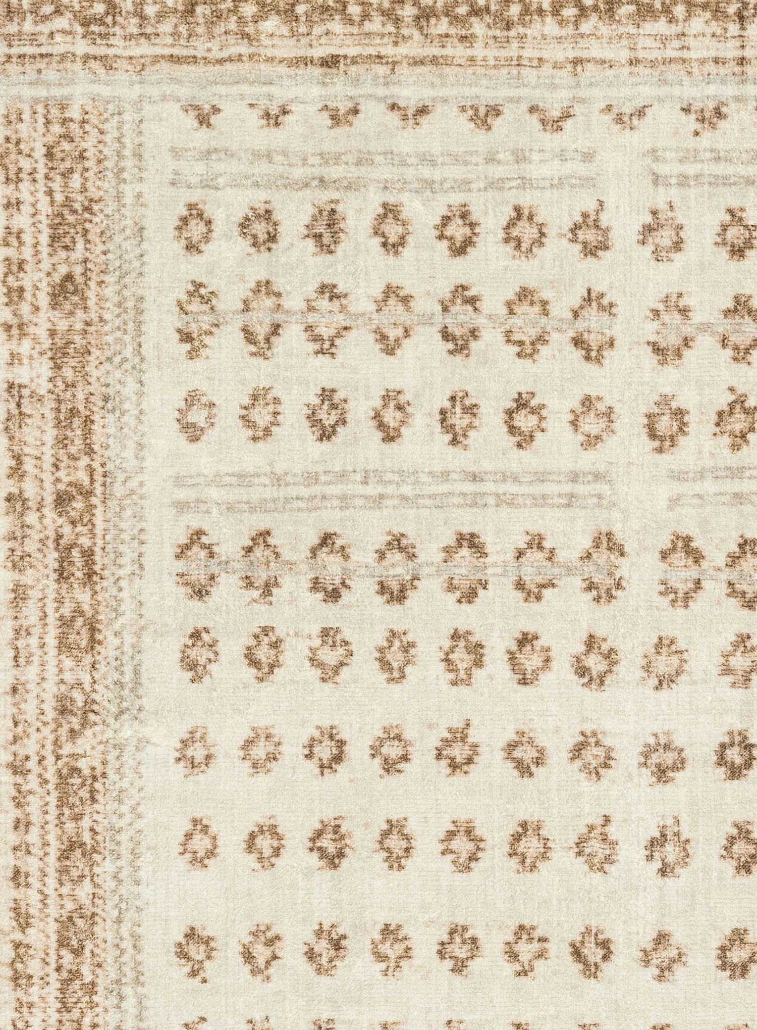 Ellora Brown Beige Tribal Boho Pattern Washable Rug - Image 15