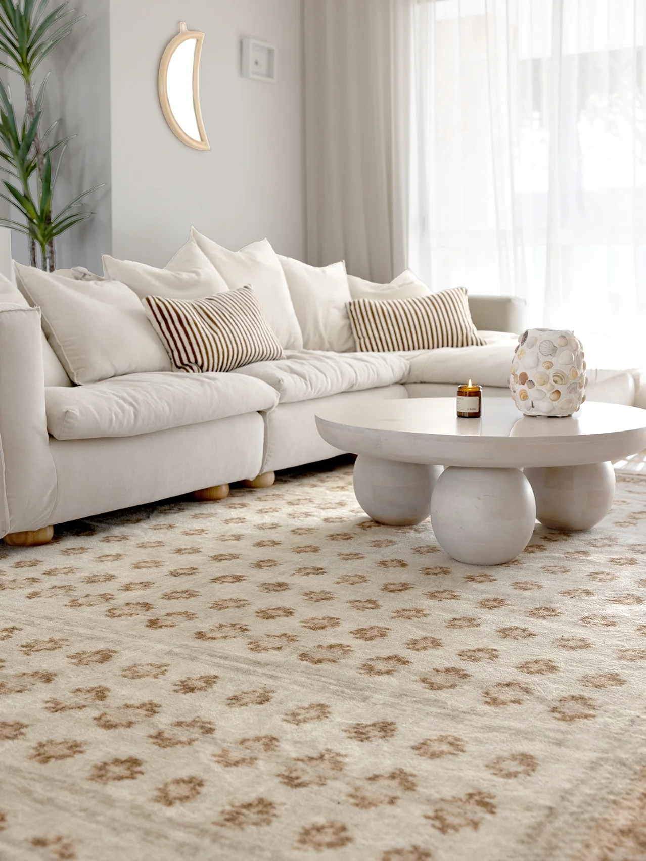 Ellora Brown Beige Tribal Boho Pattern Washable Rug - Image 9