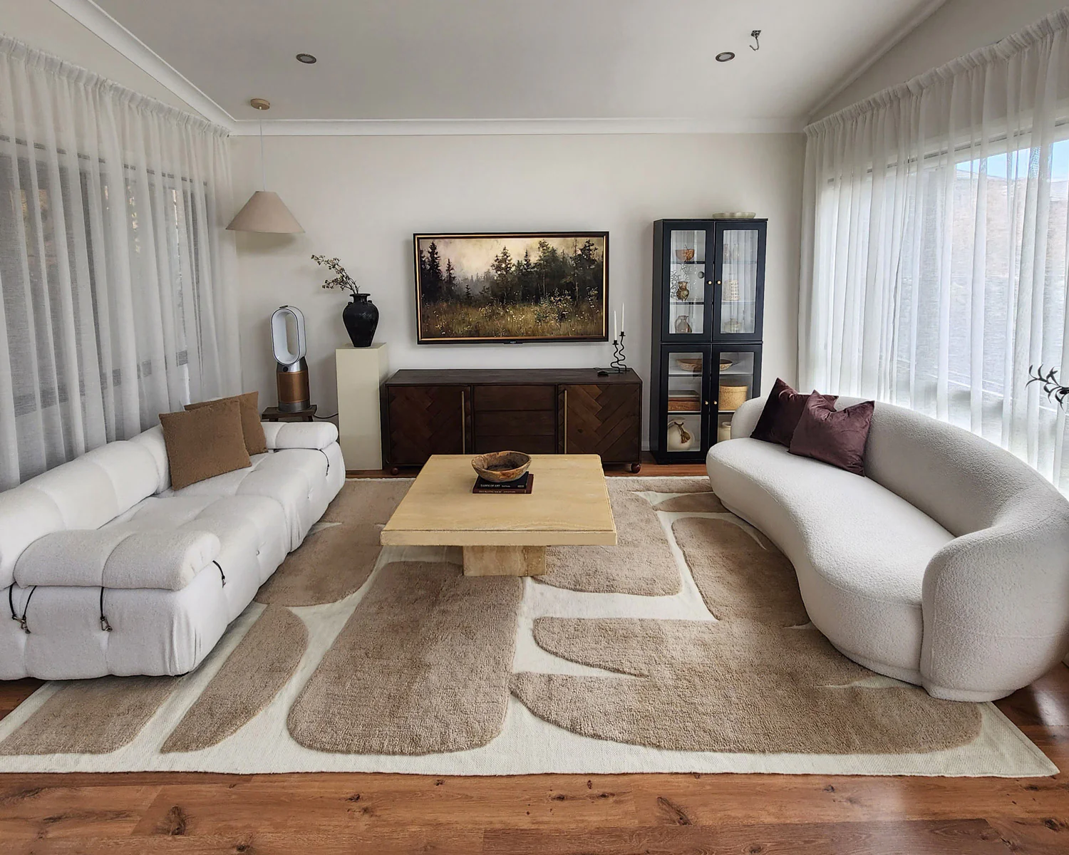 Eluru Taupe Abstract Washable Wool Rug - Image 10