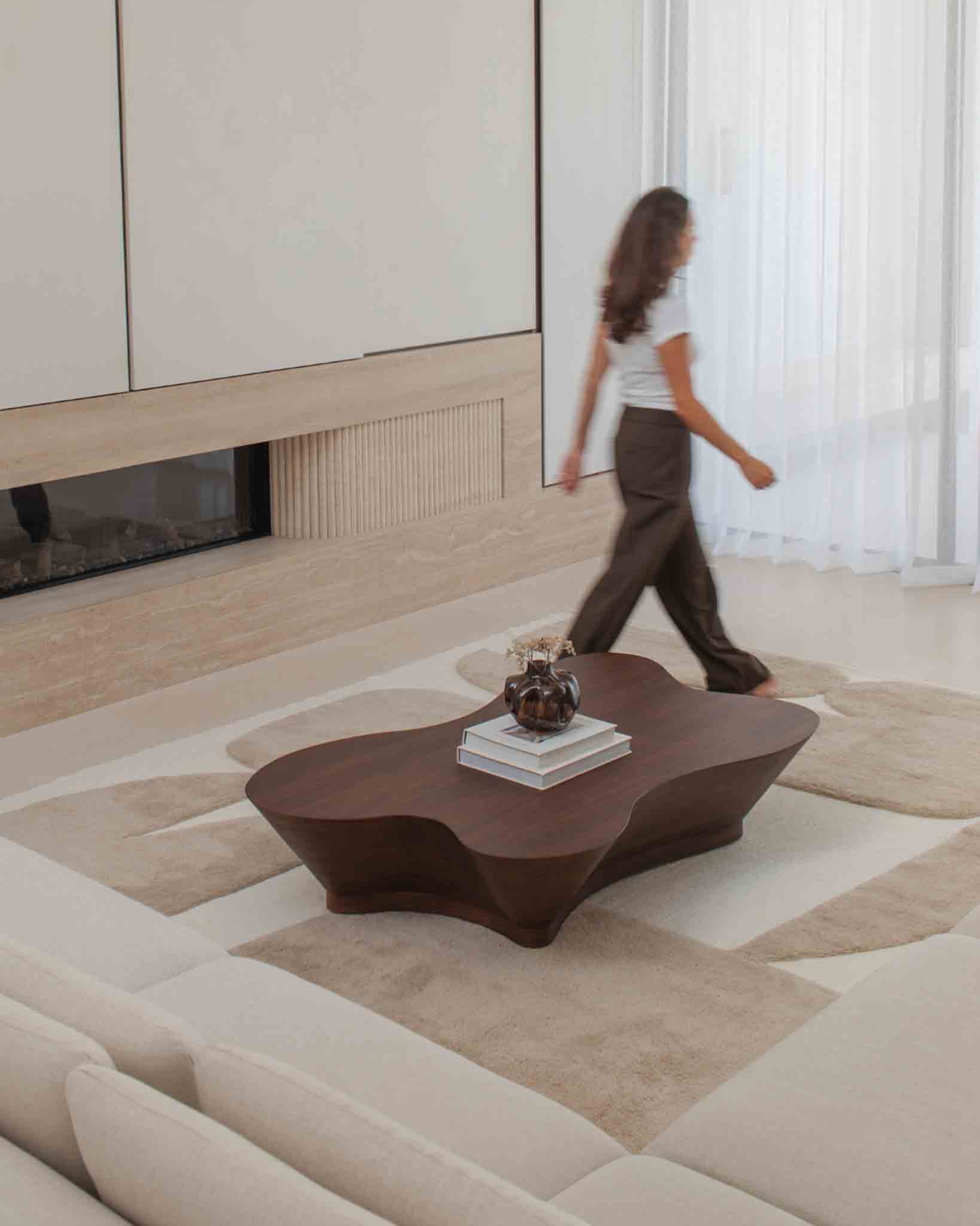 Eluru Taupe Abstract Washable Wool Rug - Image 3