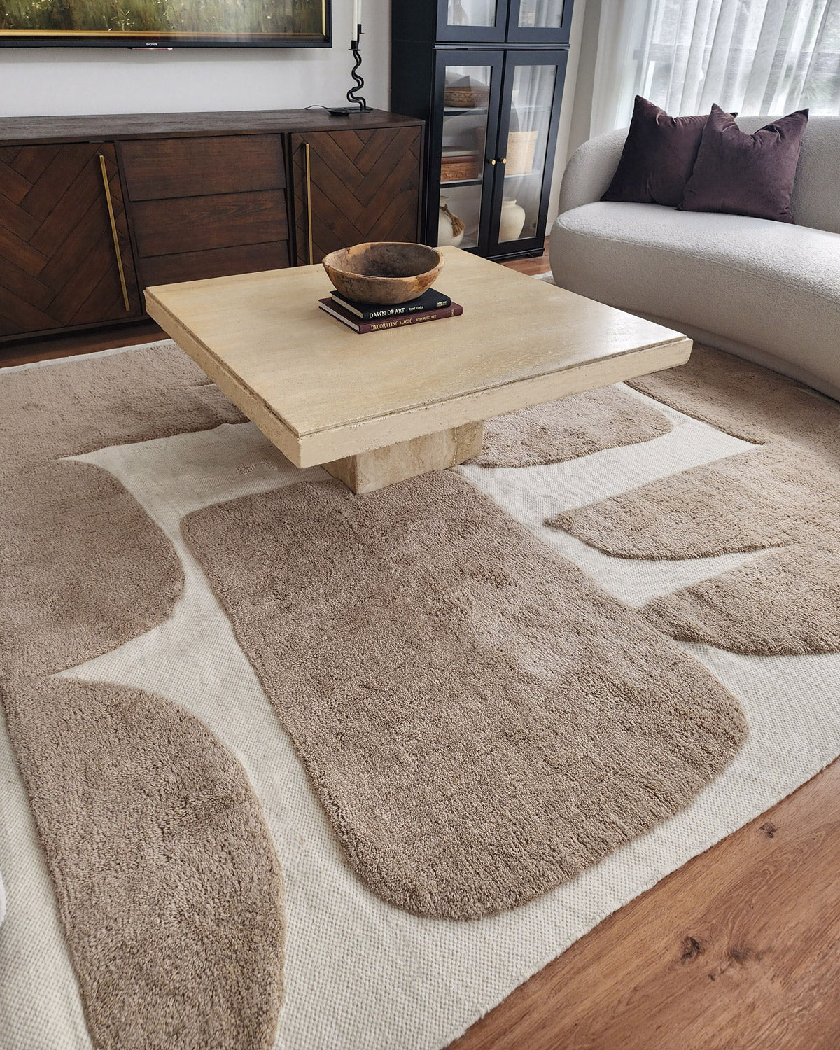 Eluru Taupe Abstract Washable Wool Rug - Image 8
