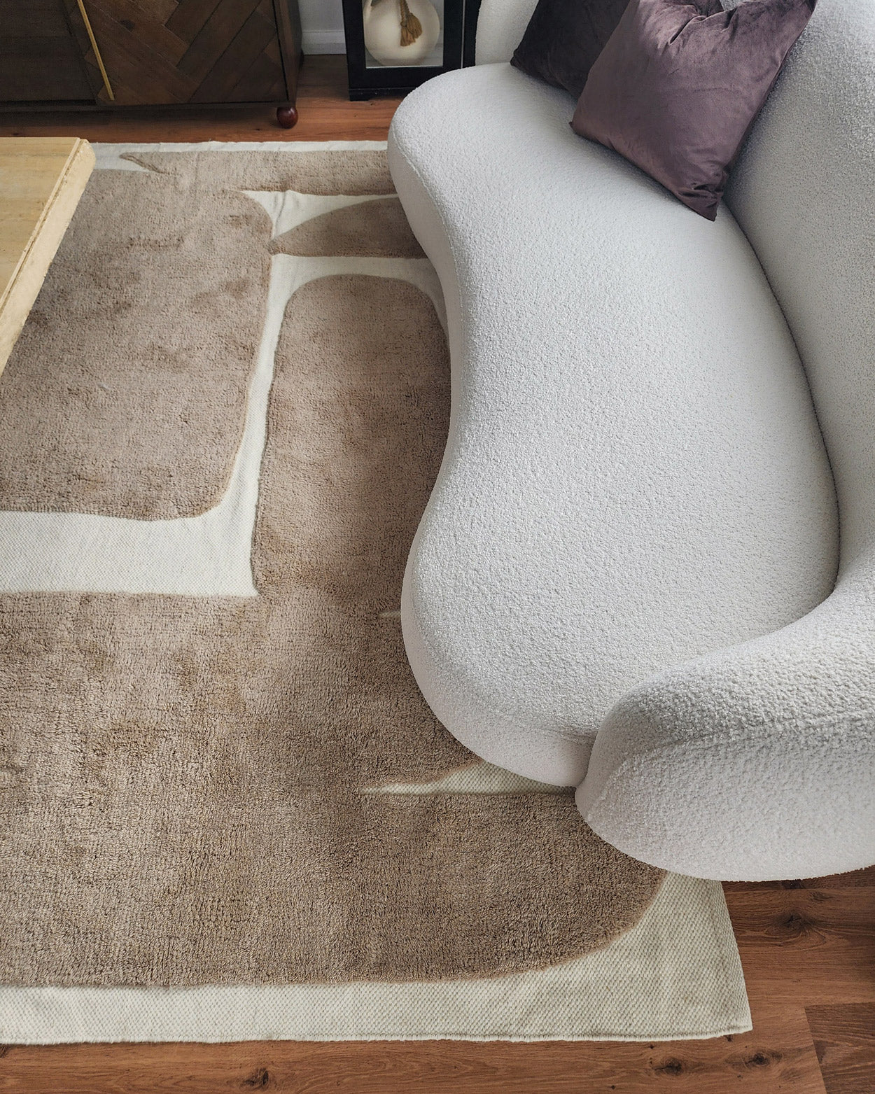 Eluru Taupe Abstract Washable Wool Rug - Image 9